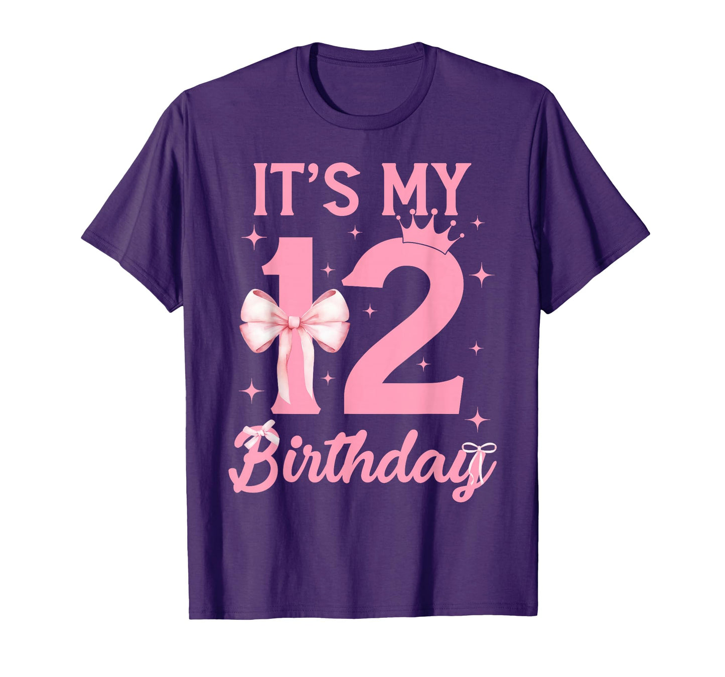 It's My 12th Birthday Girl Coquette Bow 12 Yr Old Aesthetic T-Shirt
