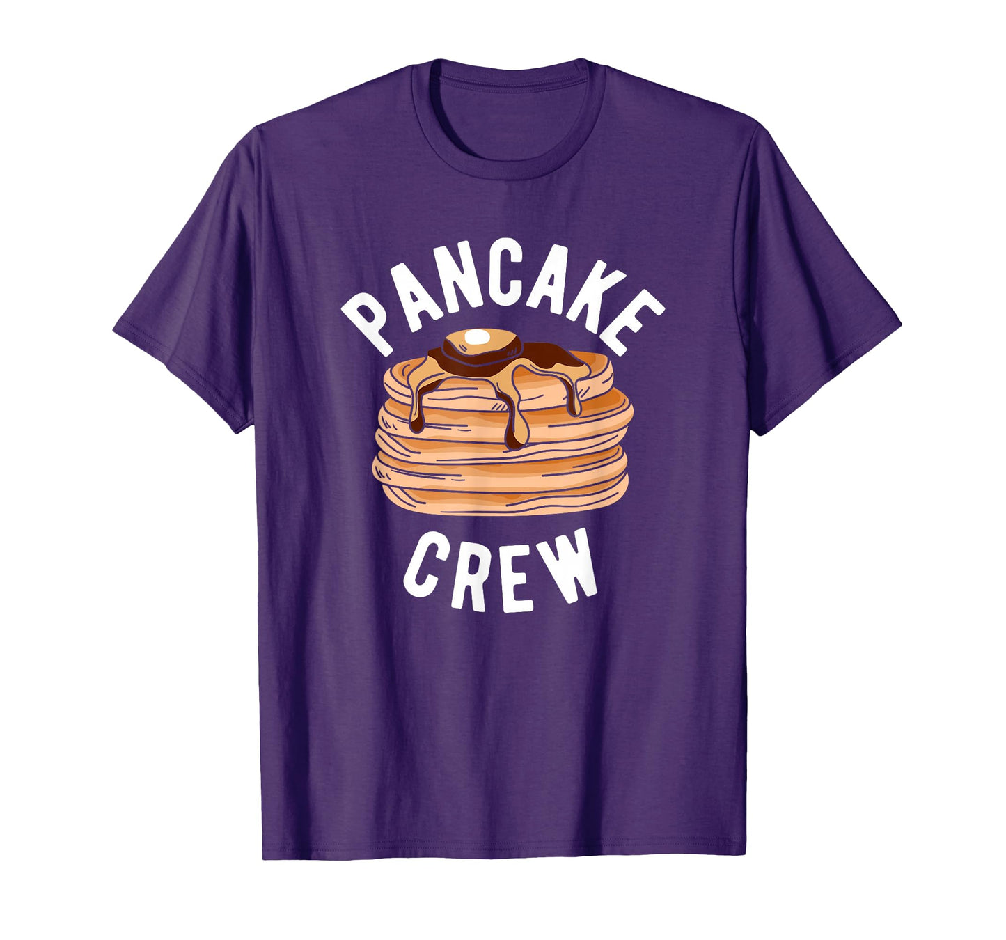 Pancake Lover Apparel & Gifts Pancake Crew Funny Pancake Unisex-Adults T-Shirt Black Small Short Sleeve Modern Crew Neck Letter Print Fun Casual Novelty T-Shirt