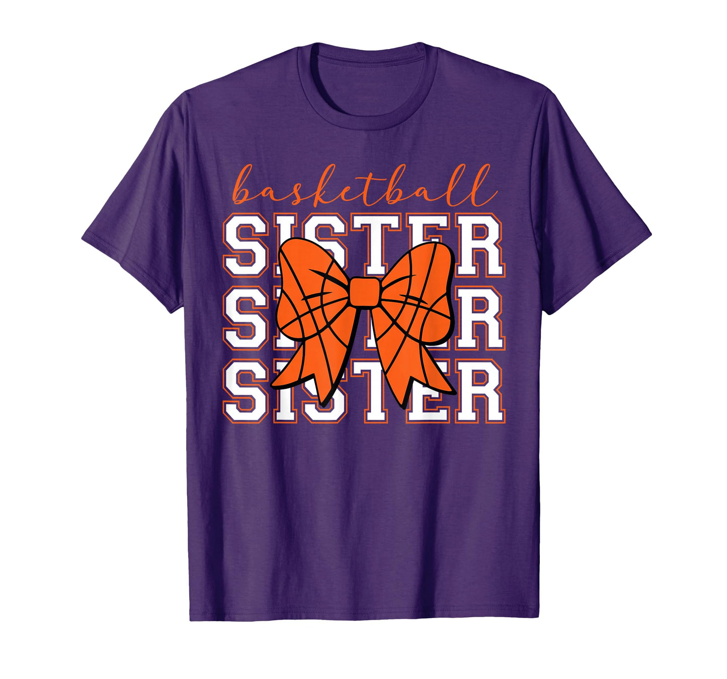 Basketball Sister Vintage Sport Lover Sister Mothers Da T-Shirt