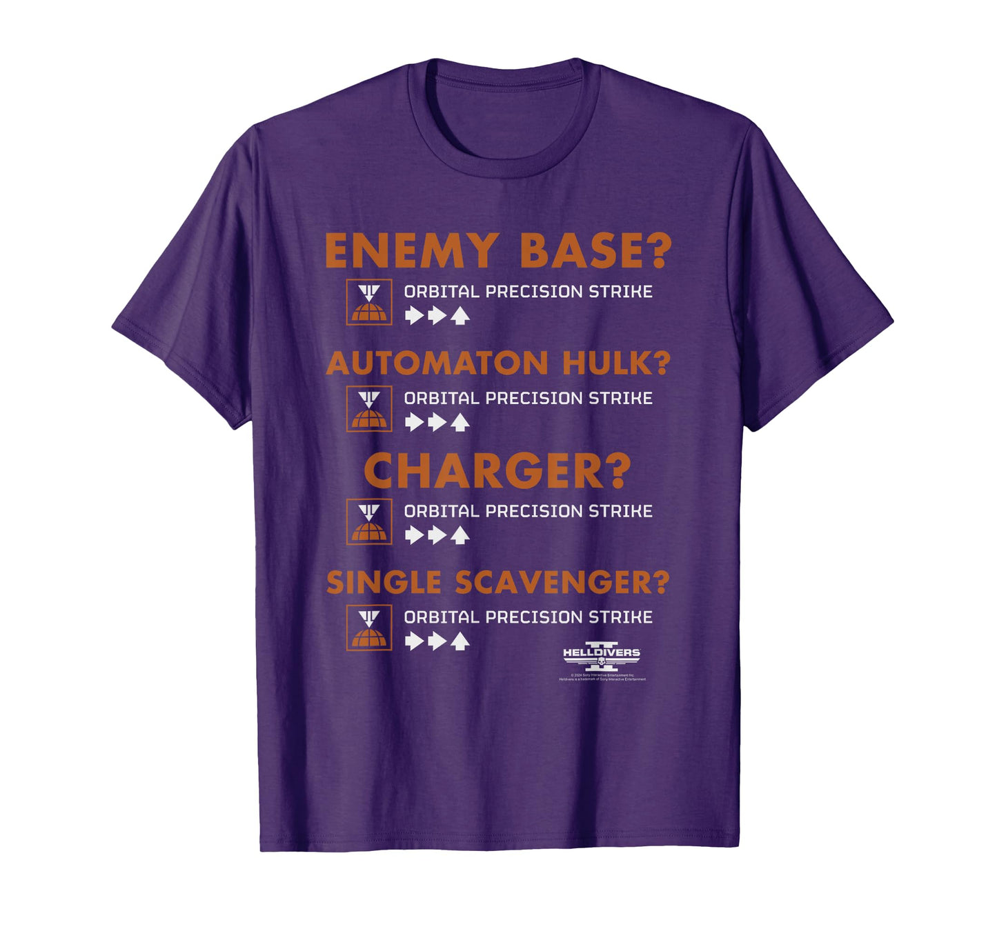 Helldivers 2 Sony Playstation Game Orbital Precision Strike T-Shirt