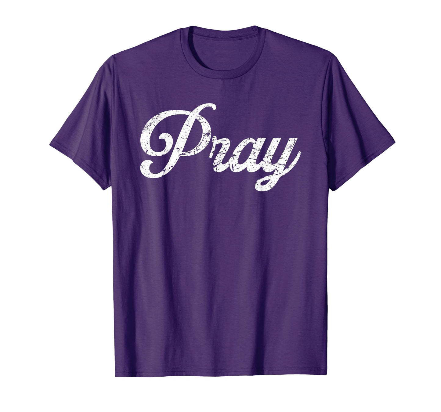 Pray Vintage Distressed Typography T-Shirt