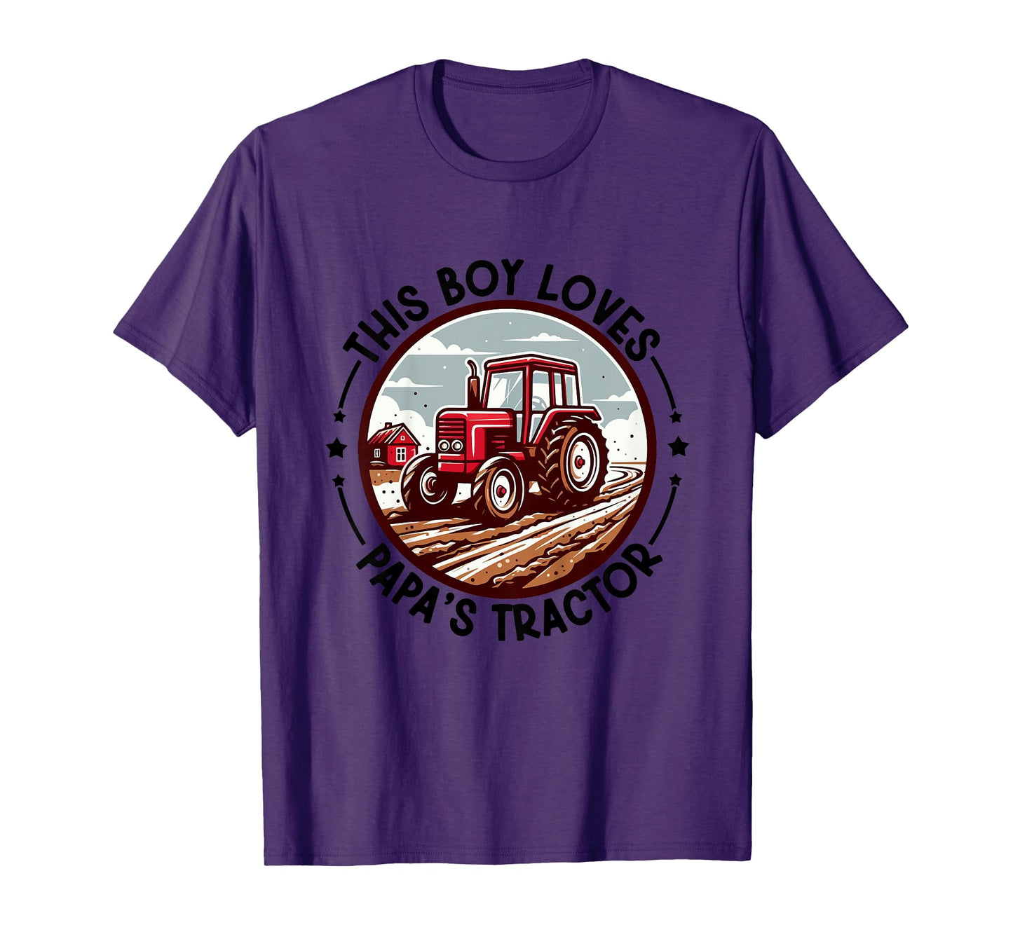 Kids Farm Grandpa's Tractor This Boy Loves Papa's Tractor Farming T-Shirt