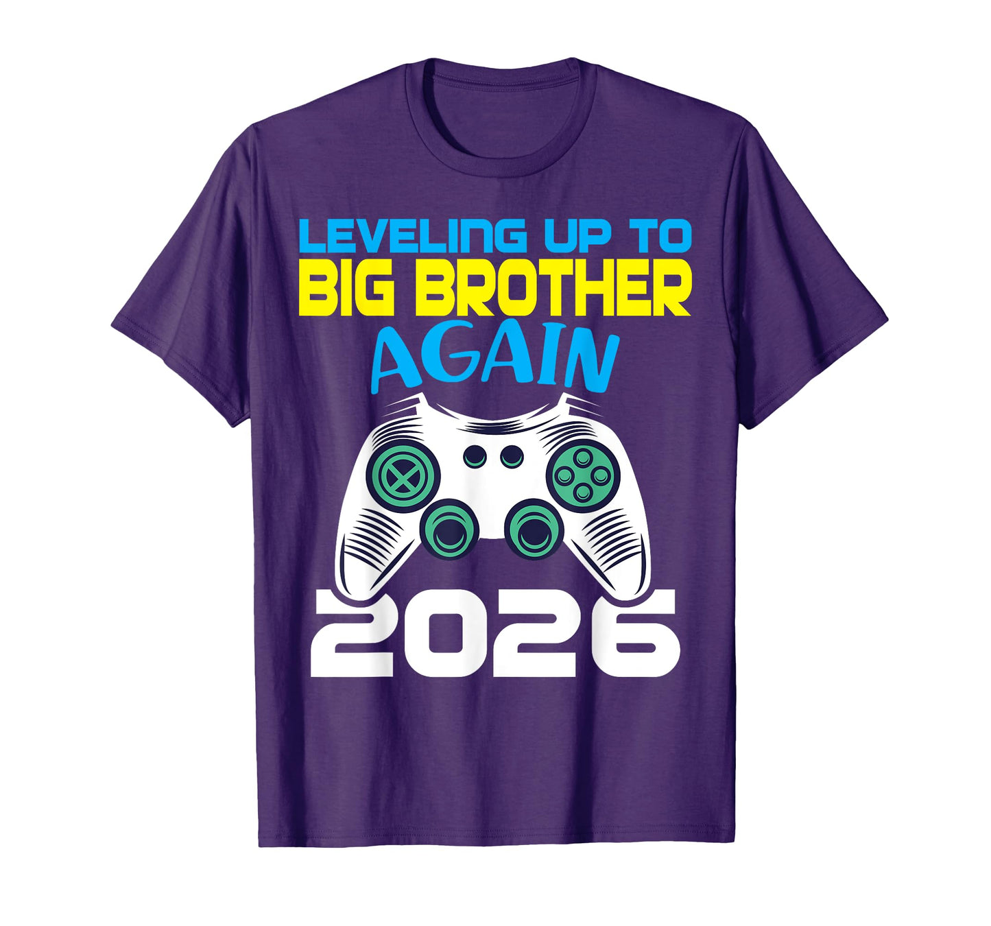 Leveling Up to Big Brother Again 2026 Gamer Reveal Sibling T-Shirt