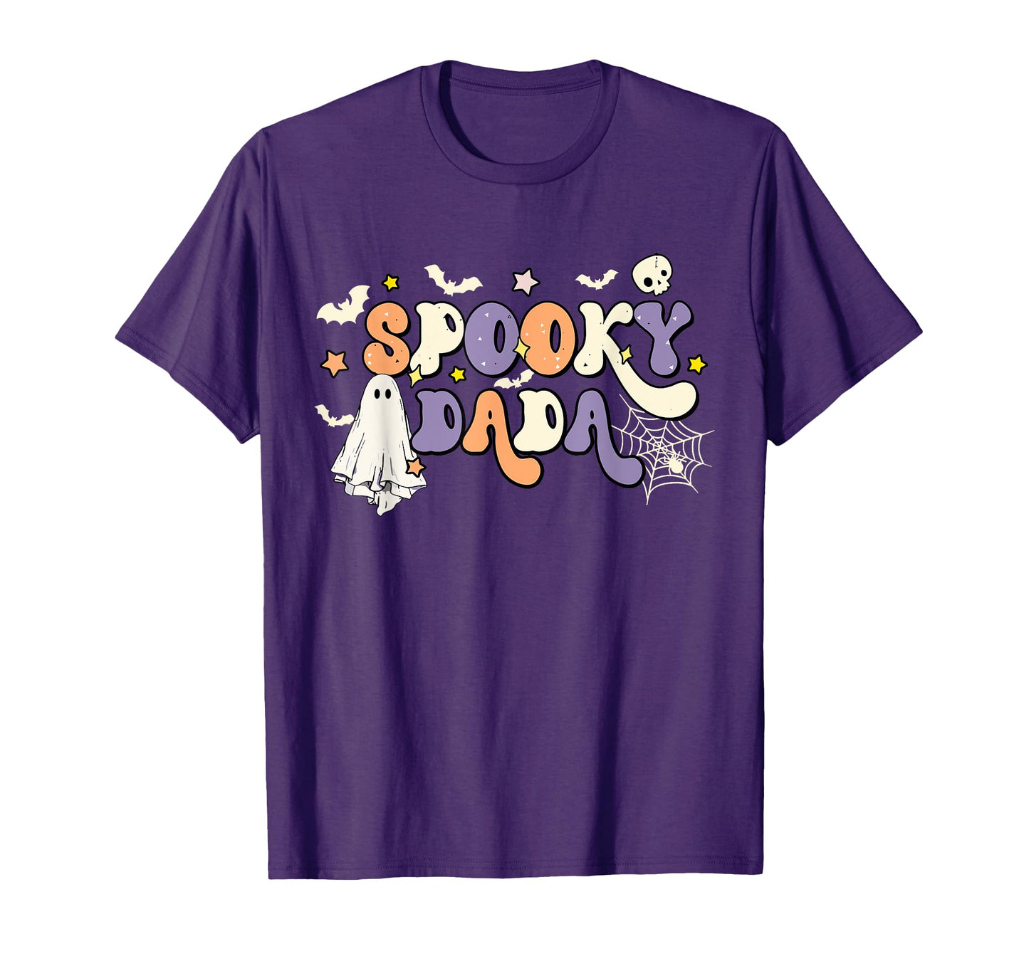 Spooky Dada Cute Ghost Halloween Dad Family Spooky Season T-Shirt