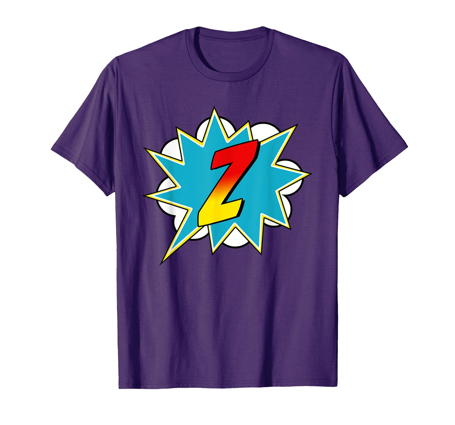 Letter Z Superhero Name Comic Letter Retro Costume T-Shirt