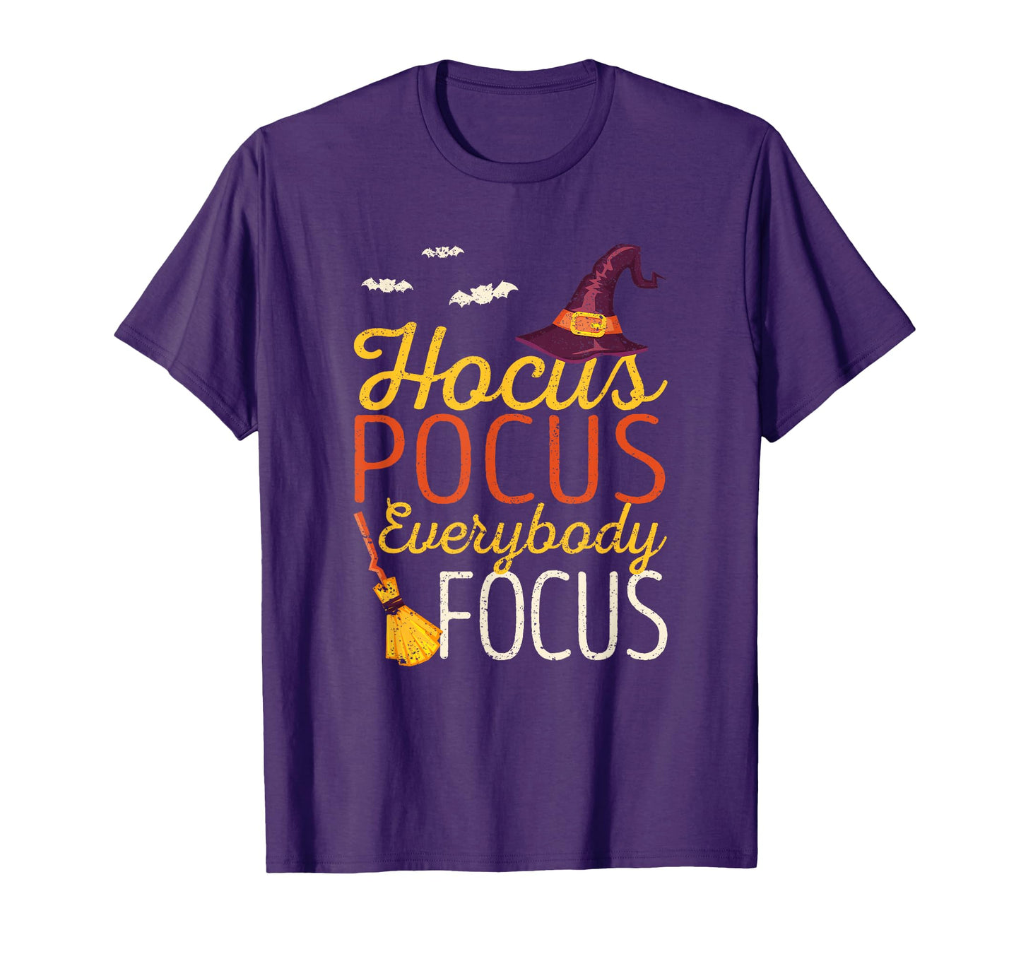Hocus Pocus Everybody Focus Funny Halloween Teacher Witch T-Shirt for Men Women Kids