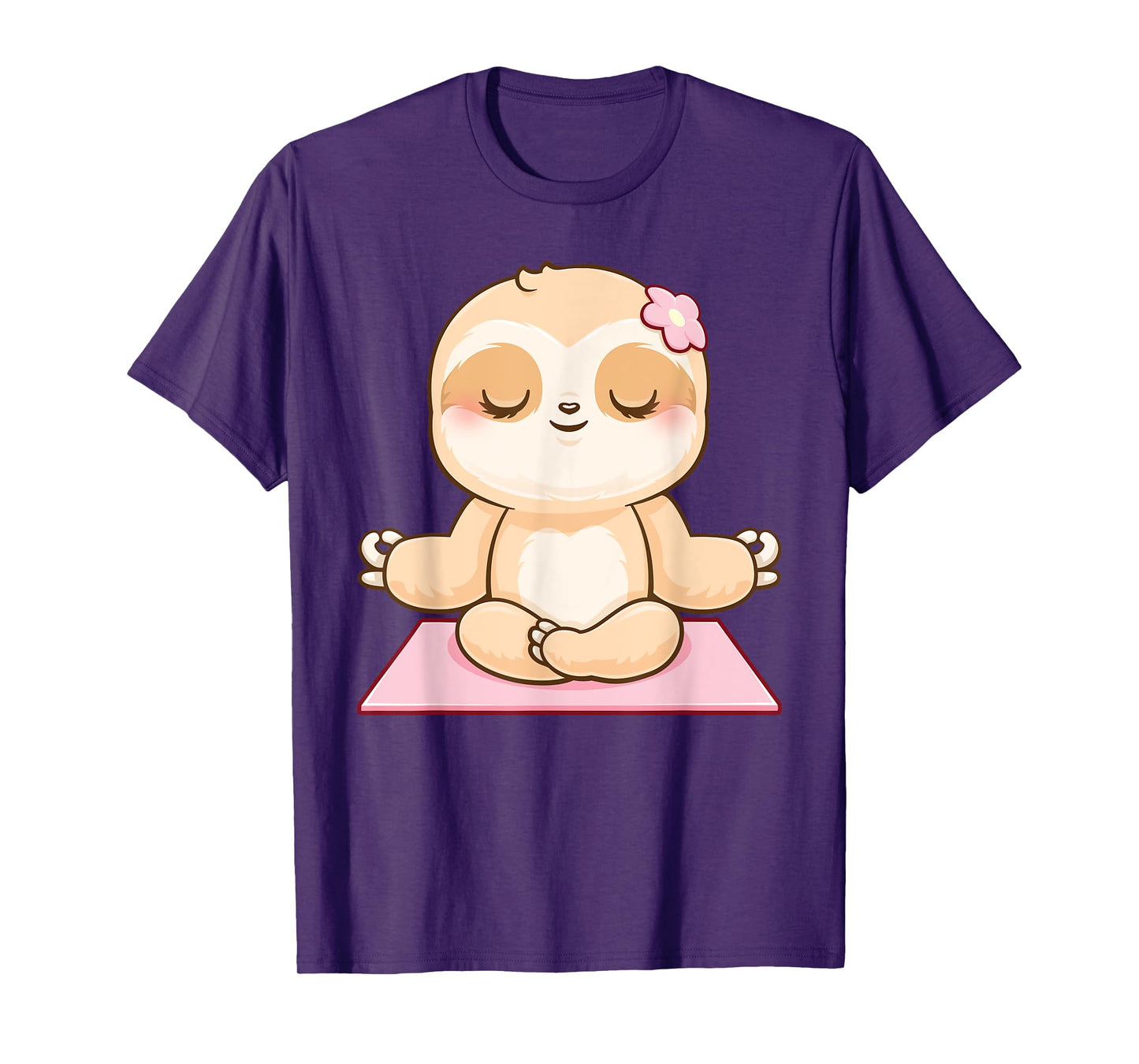 Girls Yoga Meditating Cute Fitness Meditation Sloth T-Shirt
