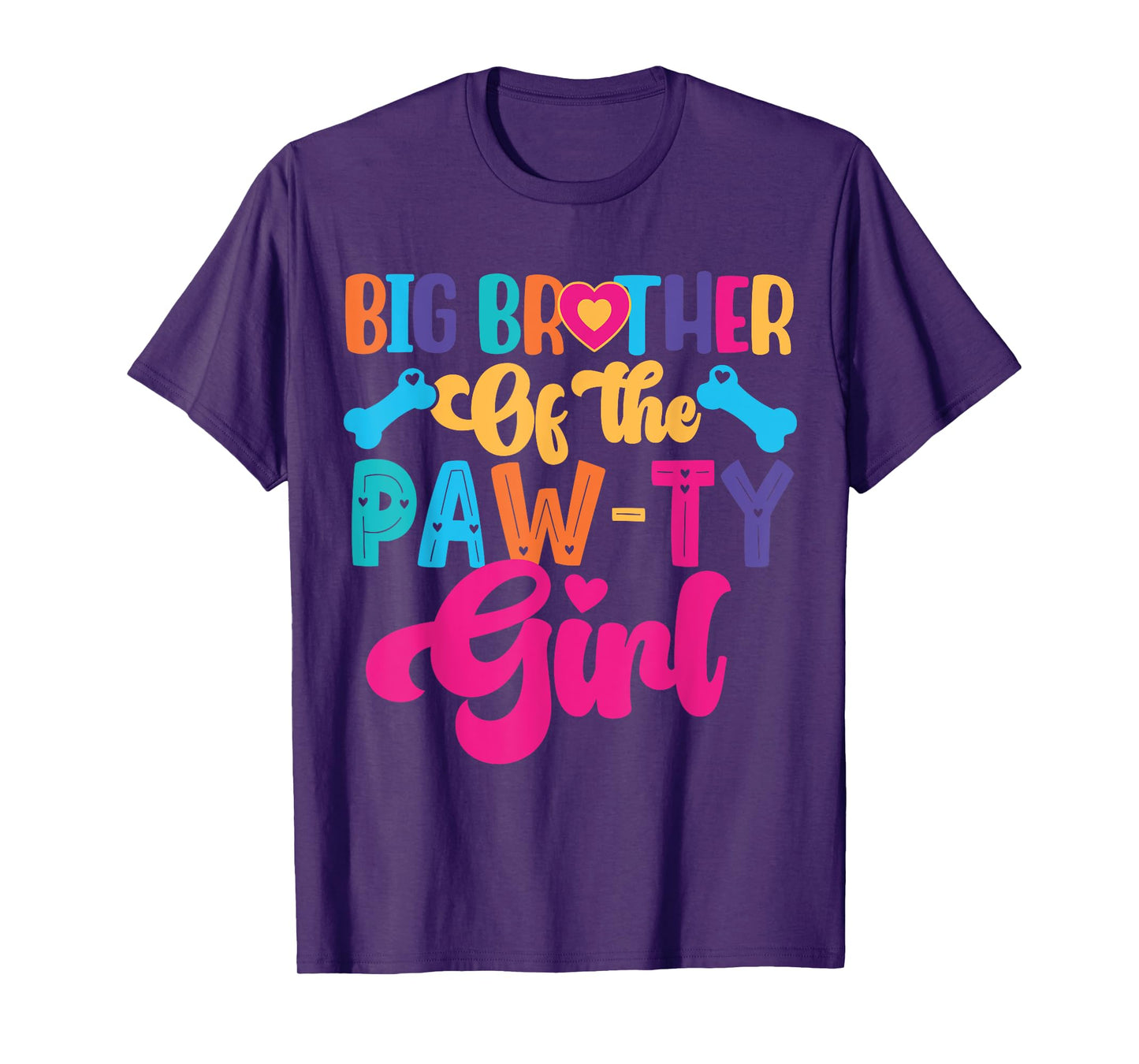 Big Brother Of The Birthday Girl Dog Paw Family Matching T-Shirt