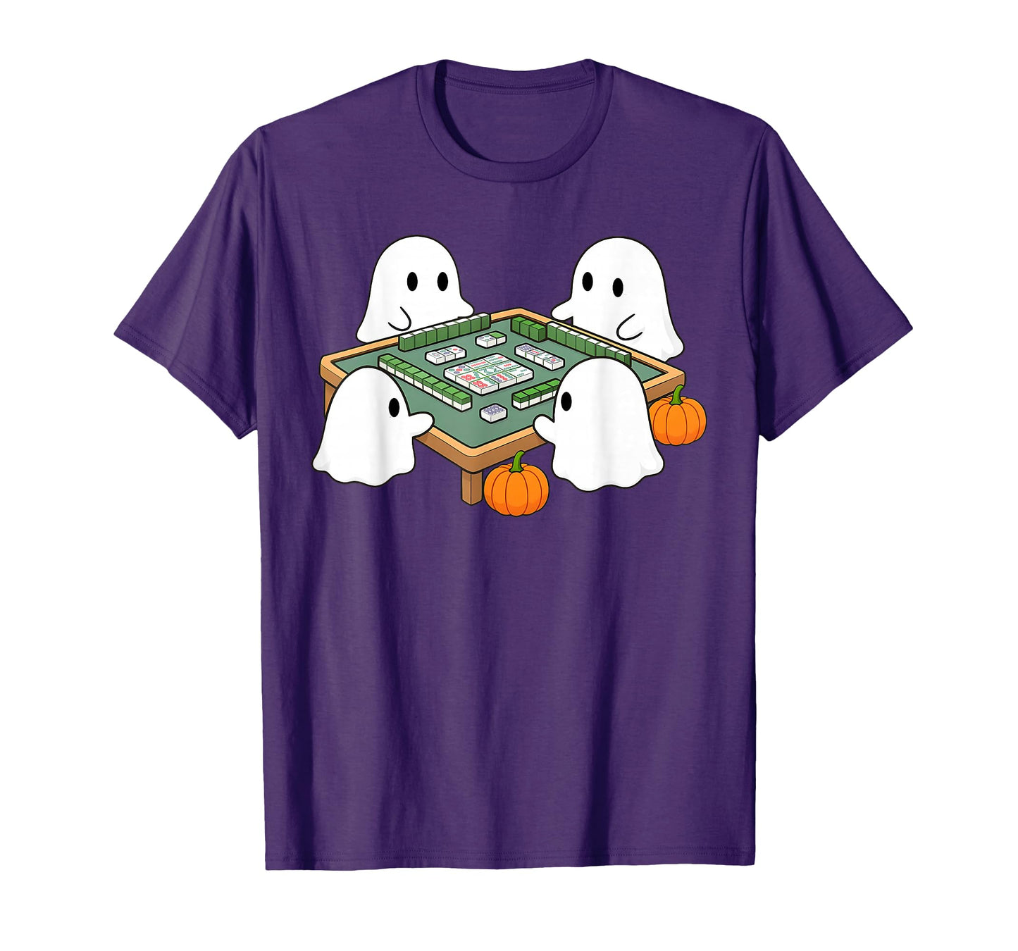 Halloween Ghost Playing Mahjong Spooky Mahjong Funny Costume T-Shirt