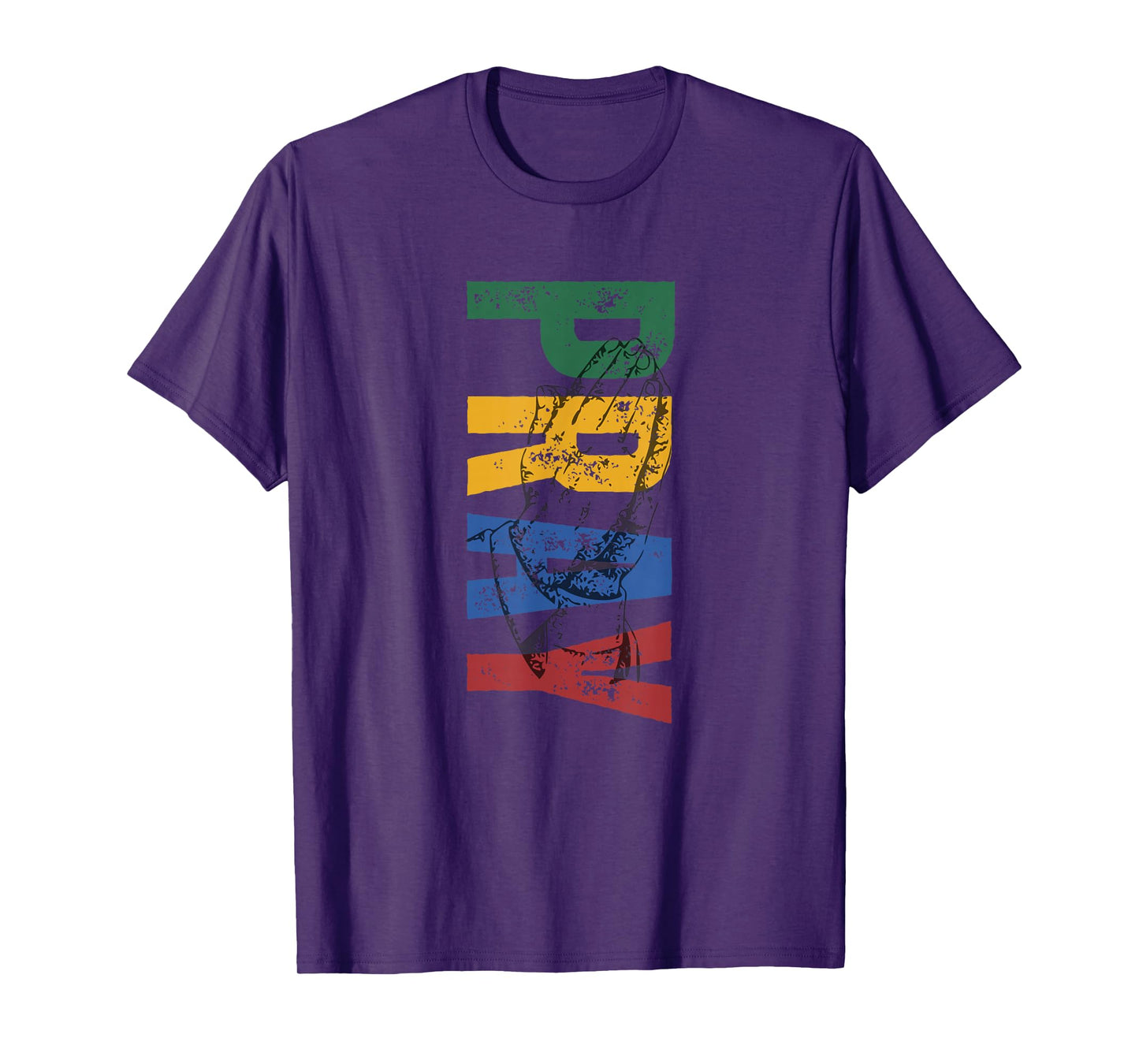 Primary Pray Christian Distressed Retro Block Typography T-Shirt