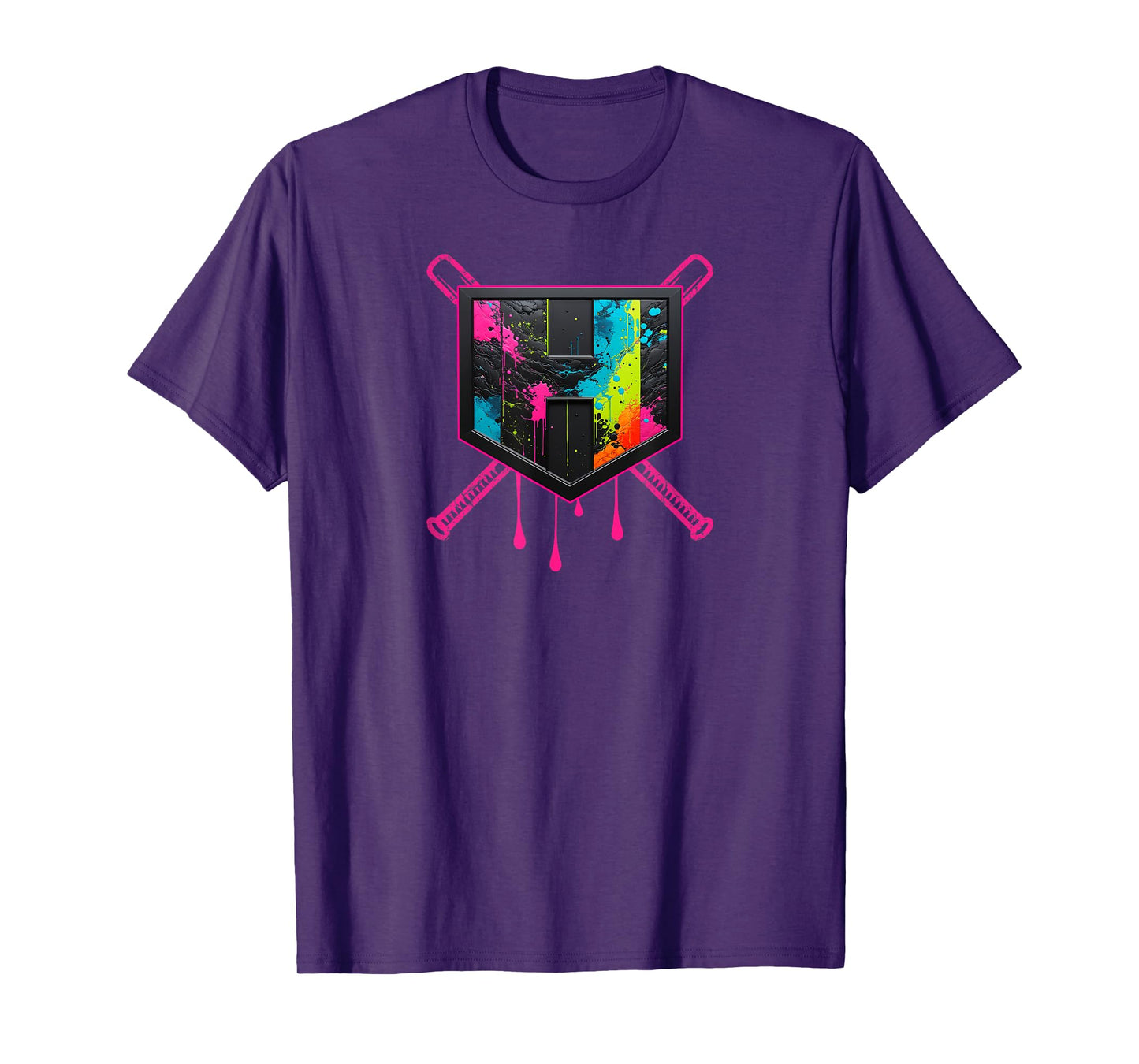 Hit Streak Softball Pink Splatter Drip Streak - Colorado T-Shirt
