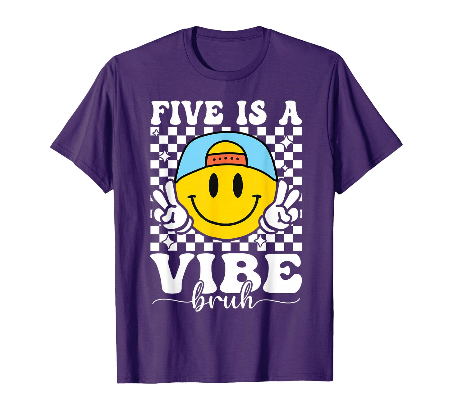 Five Is A Vibe 5th Birthday Groovy Boys Girls 5 Years Old T-Shirt