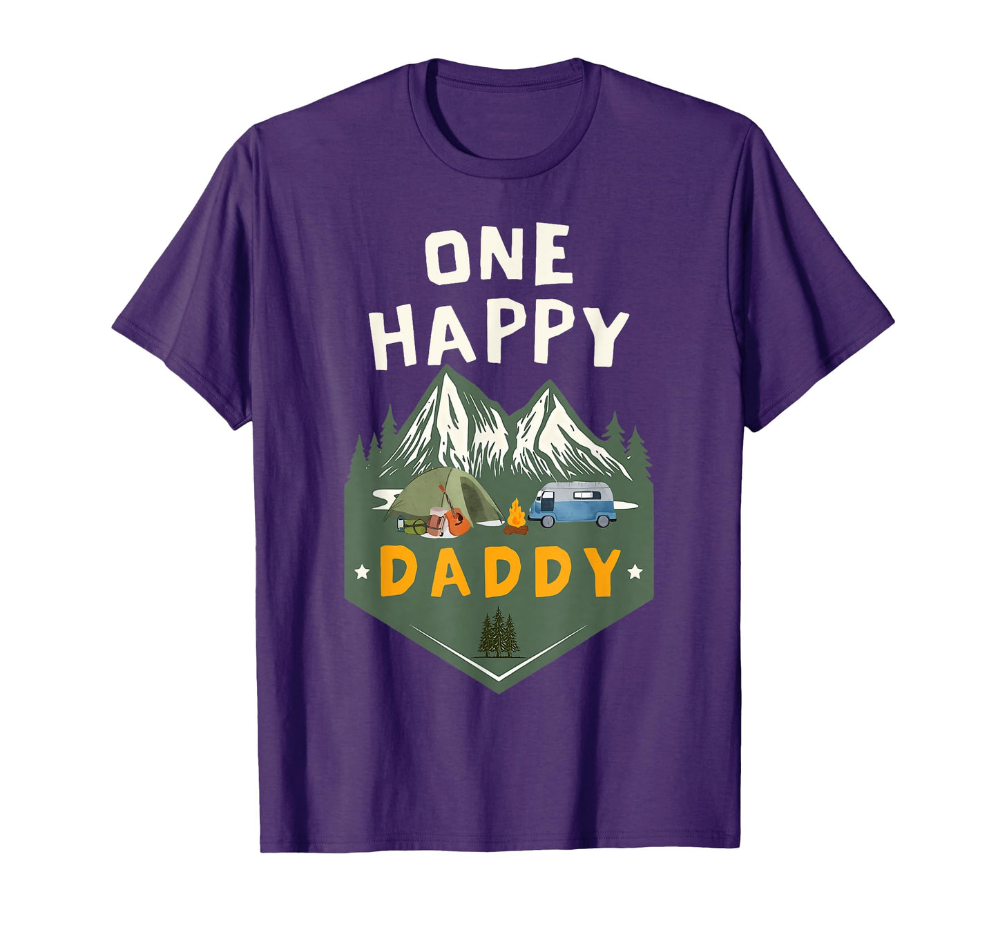 One Happy Mama Camper Birthday Family Matching Daddy Dad T-Shirt