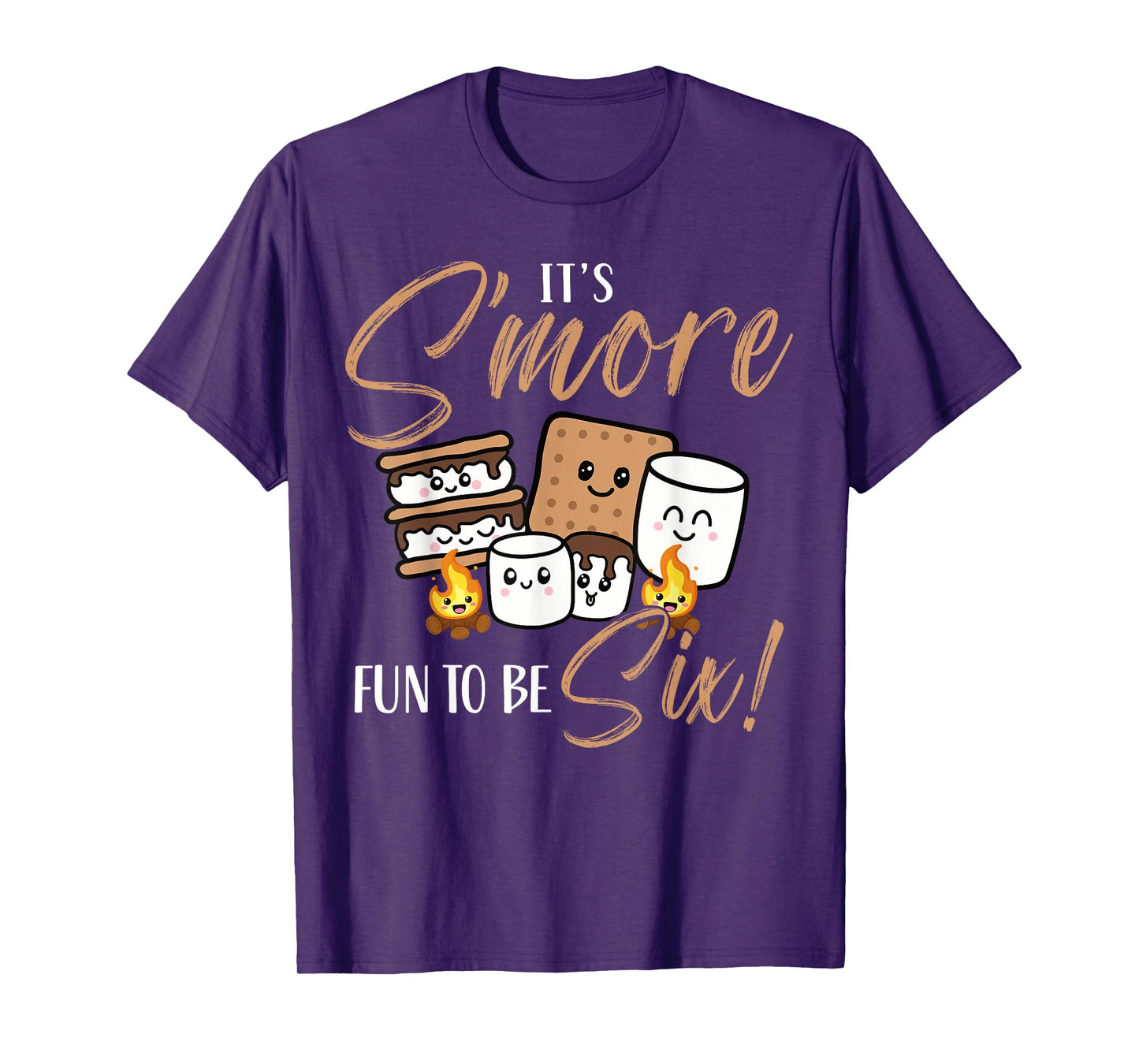 Birthday Campfire Marshmallow It's S'more Fun To Be Six 6th T-Shirt