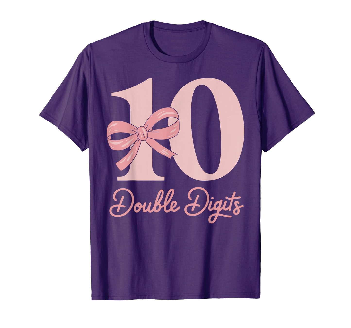 10 Double Digits 10th Birthday Girl Coquette 10 Year Old T-Shirt