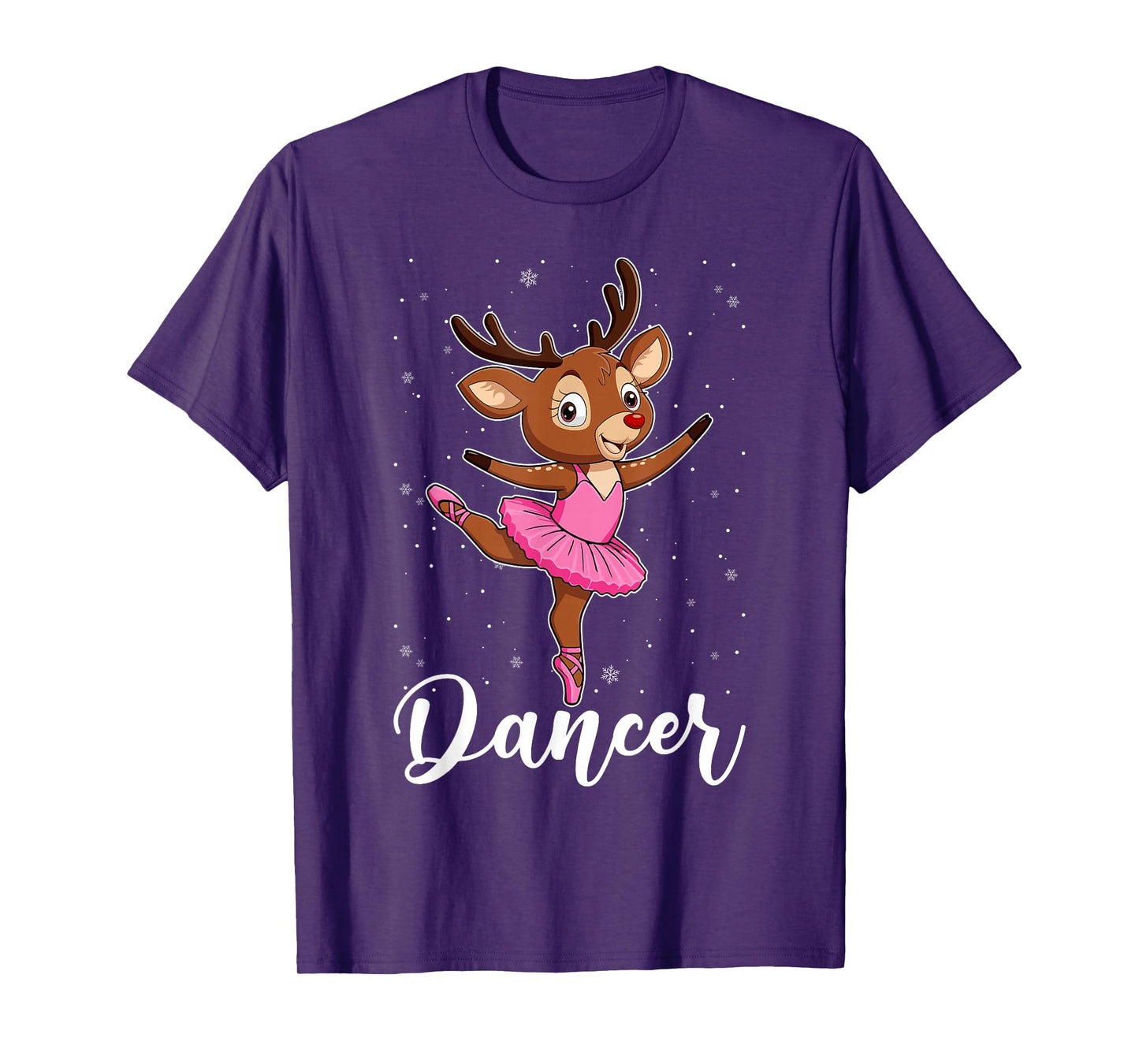 Ballet Dancer Reindeer Ballerinas Christmas PJS Women Girls T-Shirt