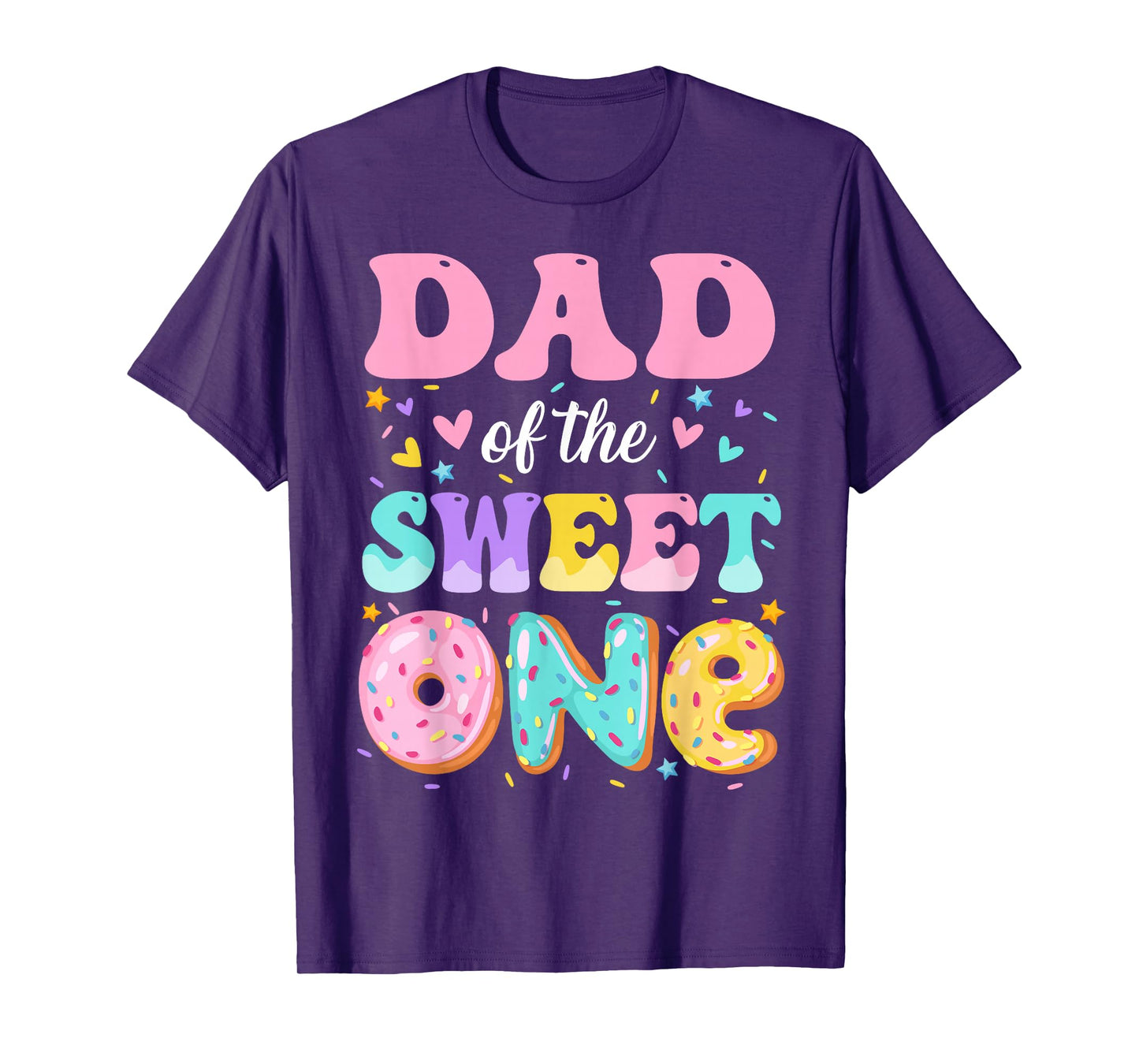 Dad Of The Sweet One 1st Birthday Donut Bday Party T-Shirt