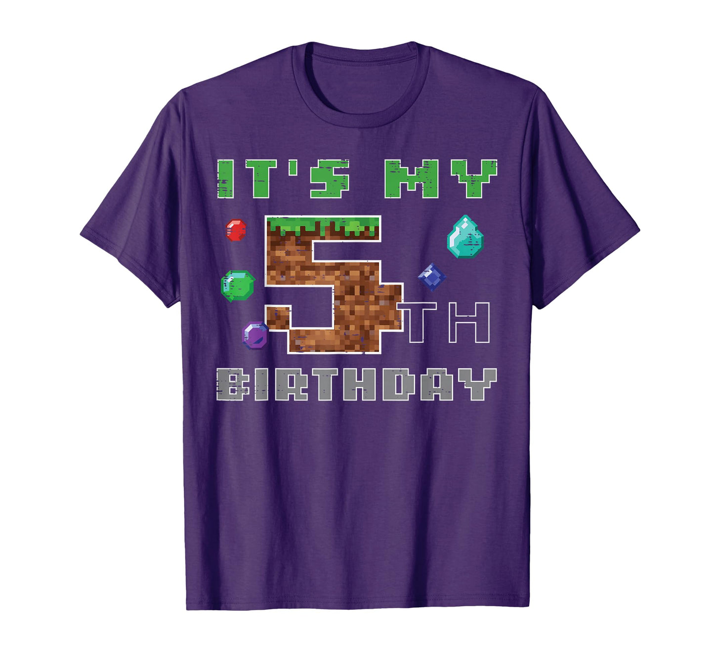 My 5th Birthday Pixel 5 Gamer Video Gaming Boys Kids Youth T-Shirt