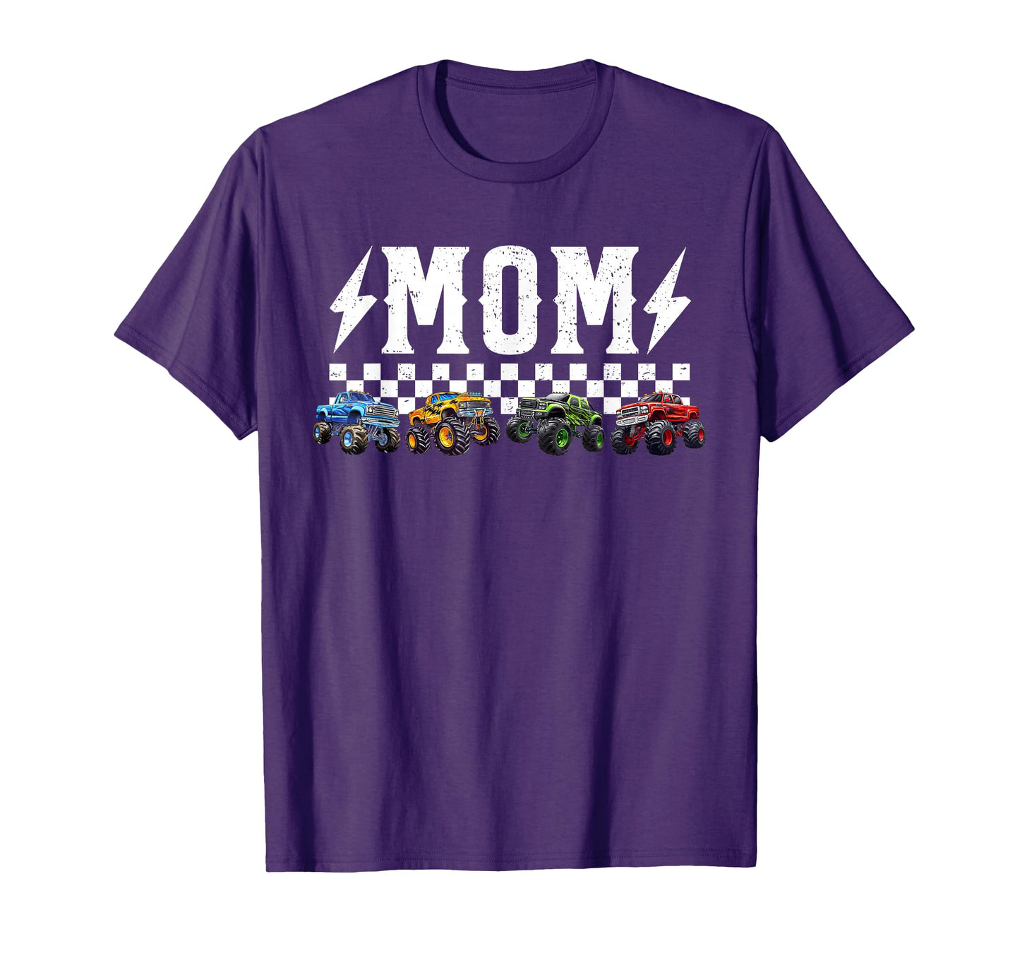 Mom Retro Monster Truck Family Crew Birthday Matching T-Shirt