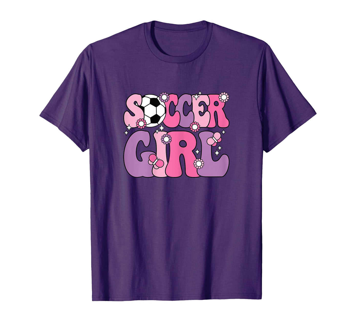 Soccer Girl Cute Groovy Soccer Lover Women Girls Kids T-Shirt