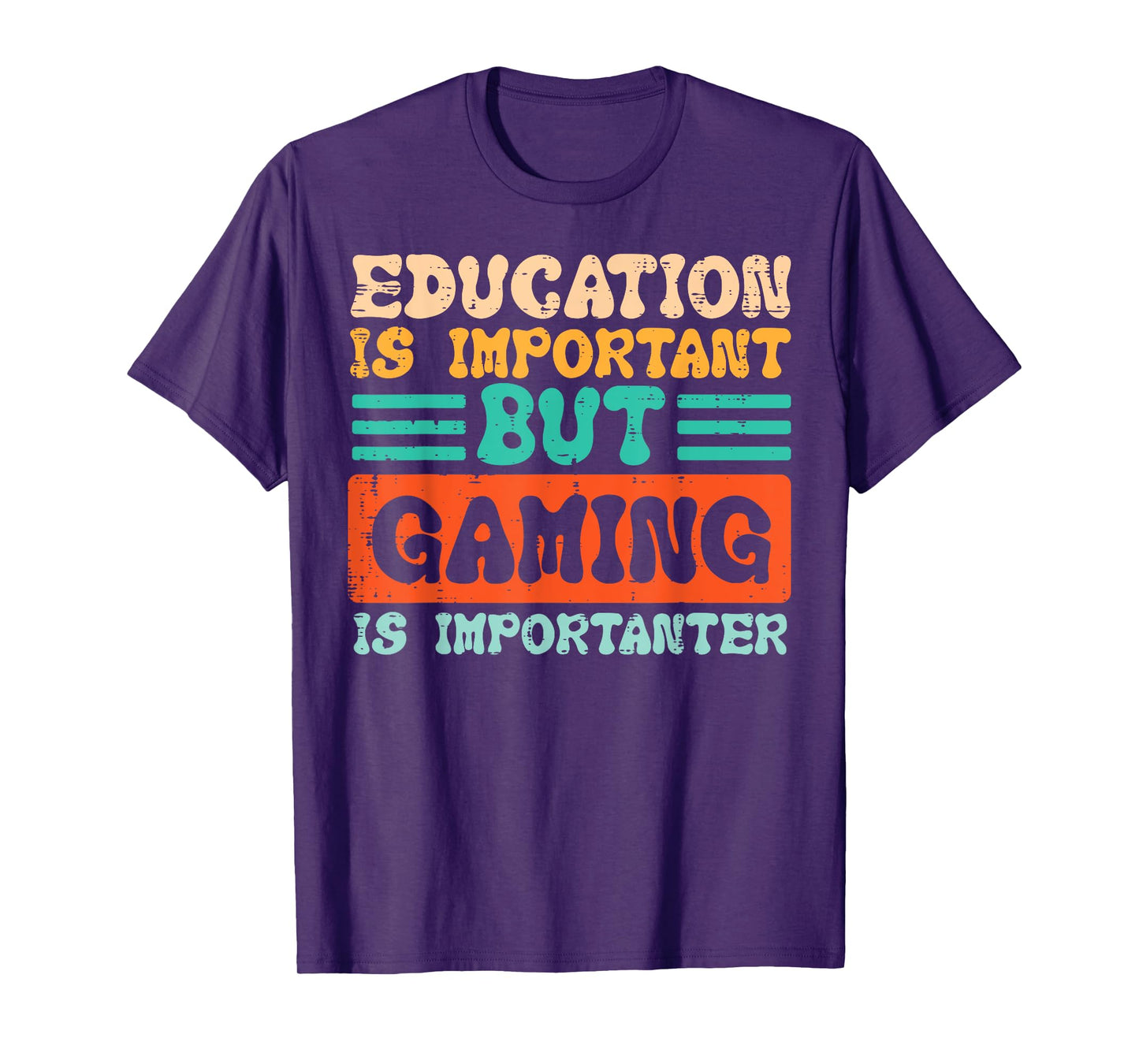 Education Important Gaming Importanter Gamer Boys Kids Men T-Shirt