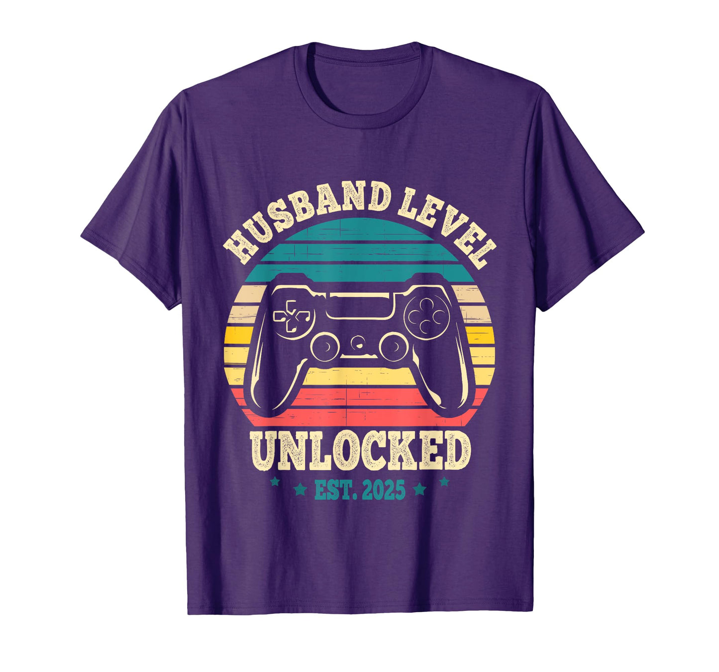 Just Married Gamer Leveled Up To Husband Level Unlocked 2025 T-Shirt