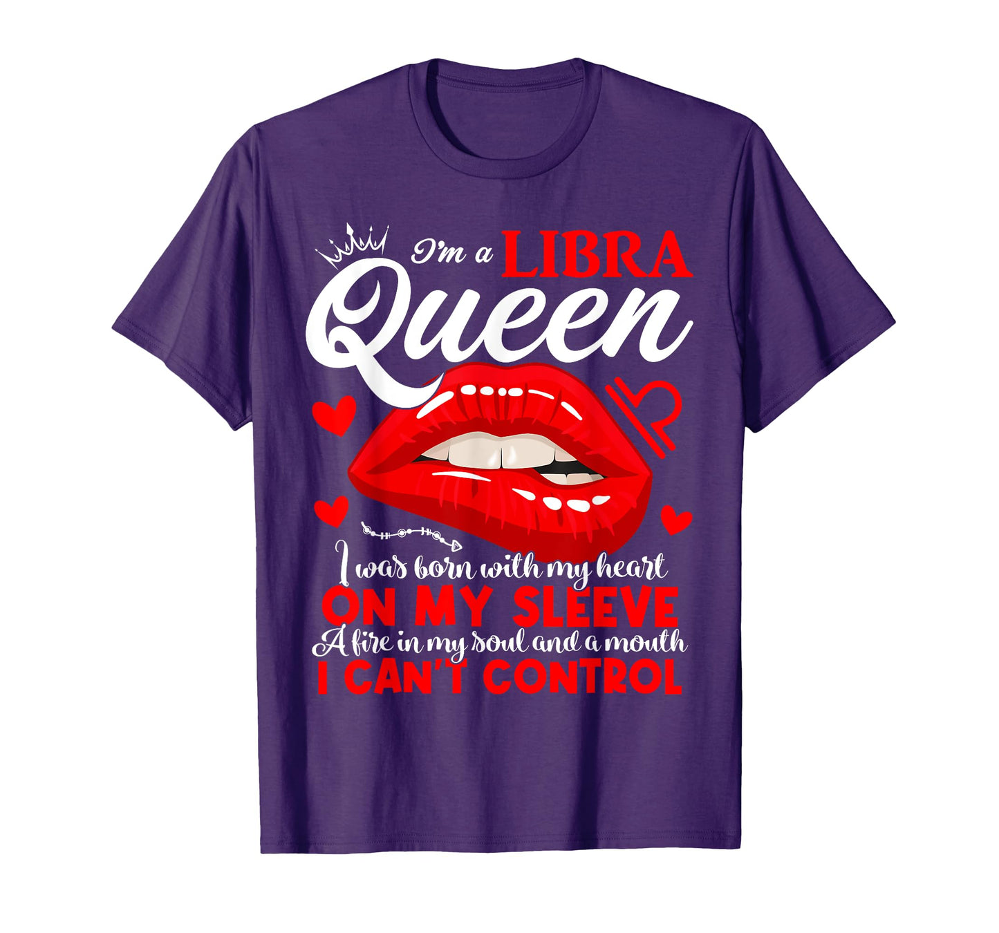 Libra Queen September October Birthday Libra Zodiac Sign Lip T-Shirt