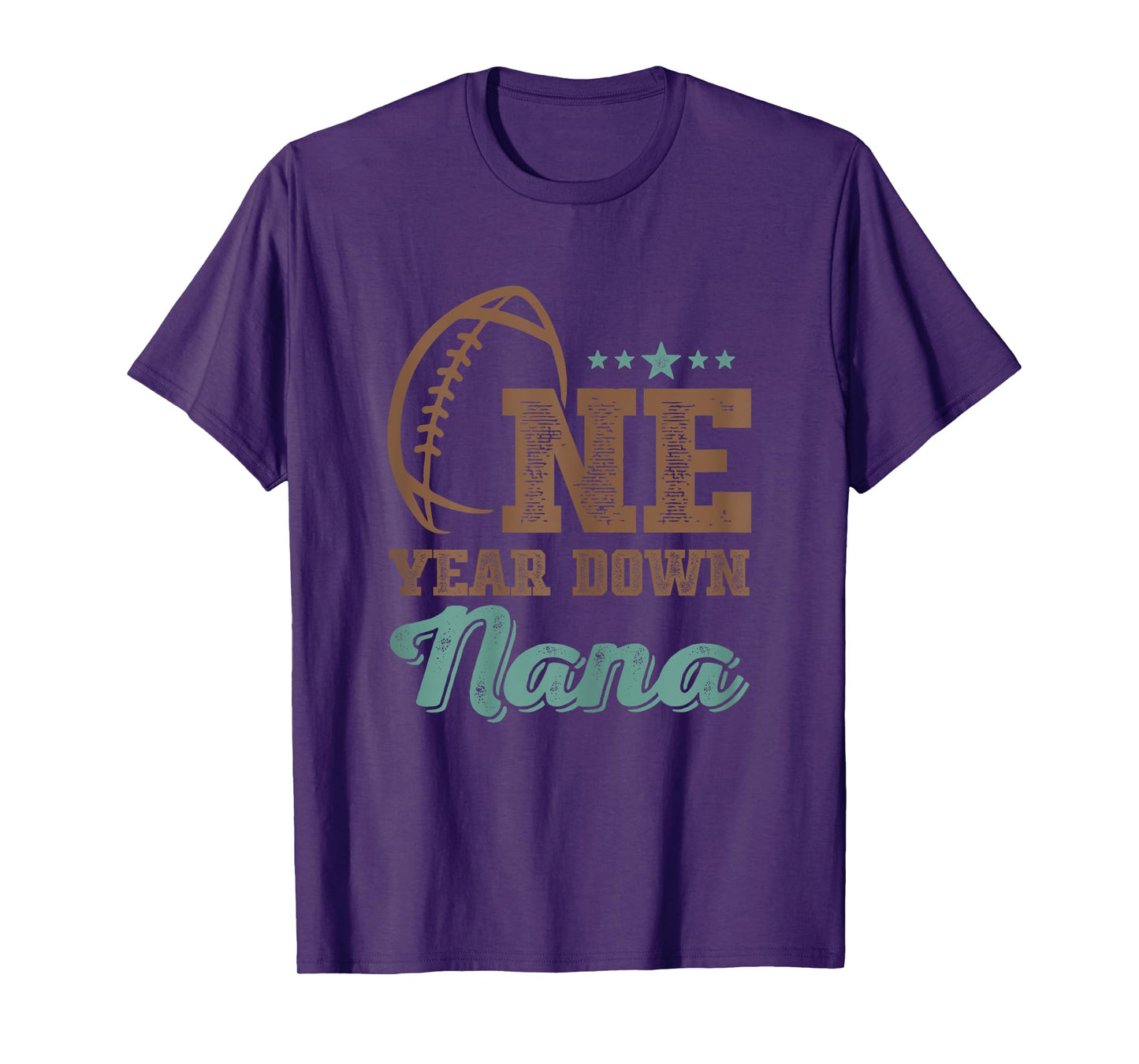 Nana Of The Birthday Boy 1st Year Down Birthday Football T-Shirt