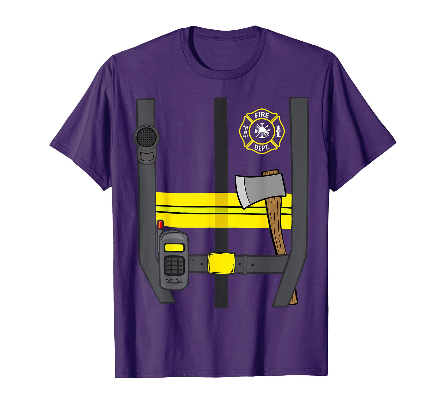 Firefighter Costume Halloween Uniform T-Shirt