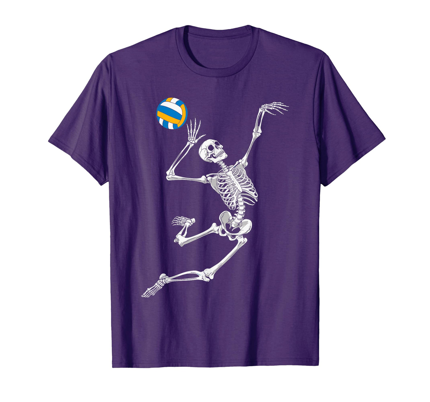 Funny Skeleton Playing Volleyball Lovers Spooky Halloween T-Shirt