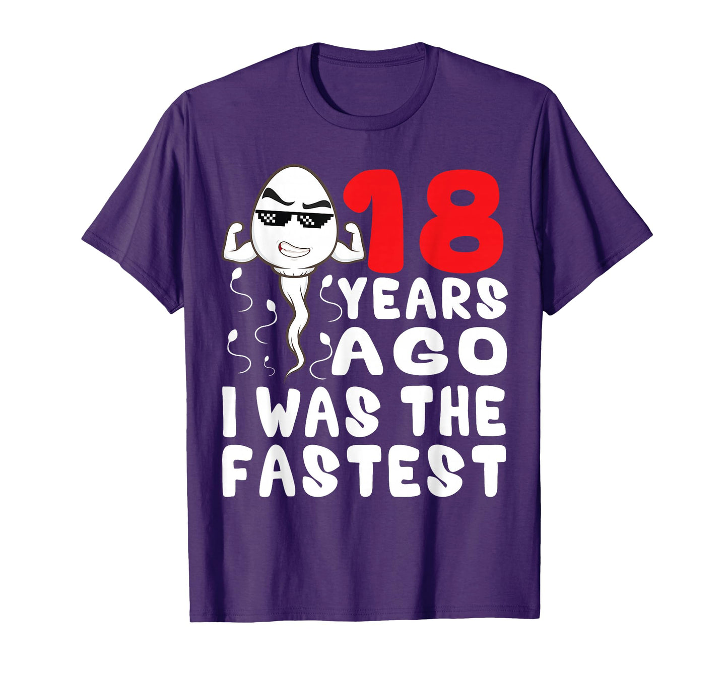 Mens 18 Years Ago I was The Fastest Funny 18th Birthday Gag T-Shirt