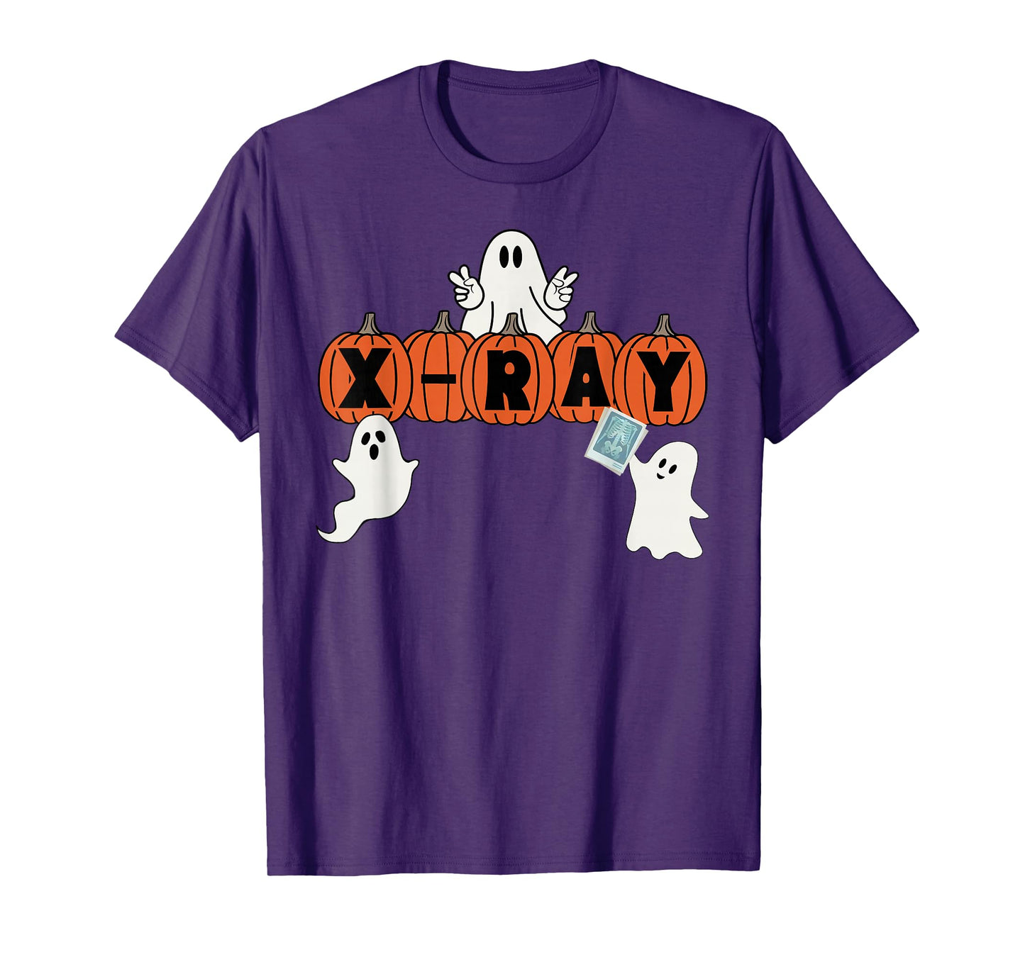 Funny X-Ray Tech Halloween Pumpkins Ghost Radiology Tech T-Shirt