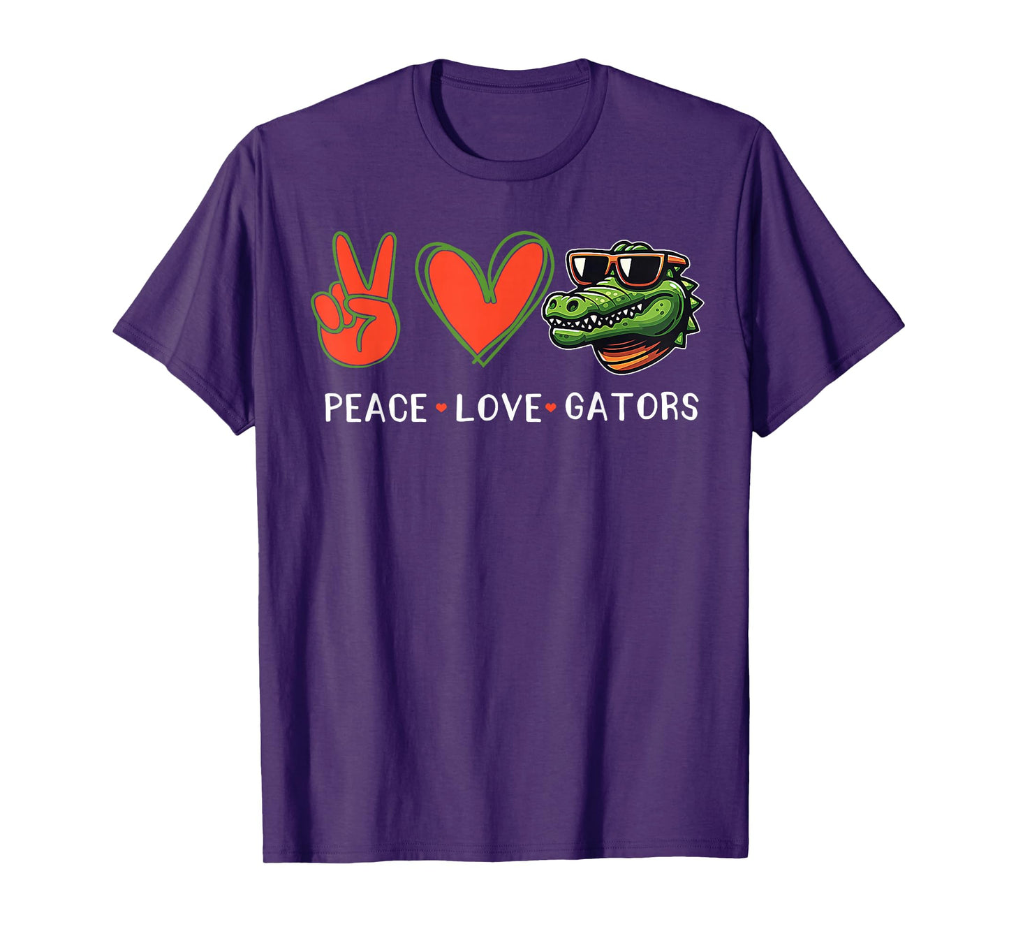 Funny Peace Love Gator Cute Costume Animal Lover Alligator T-Shirt