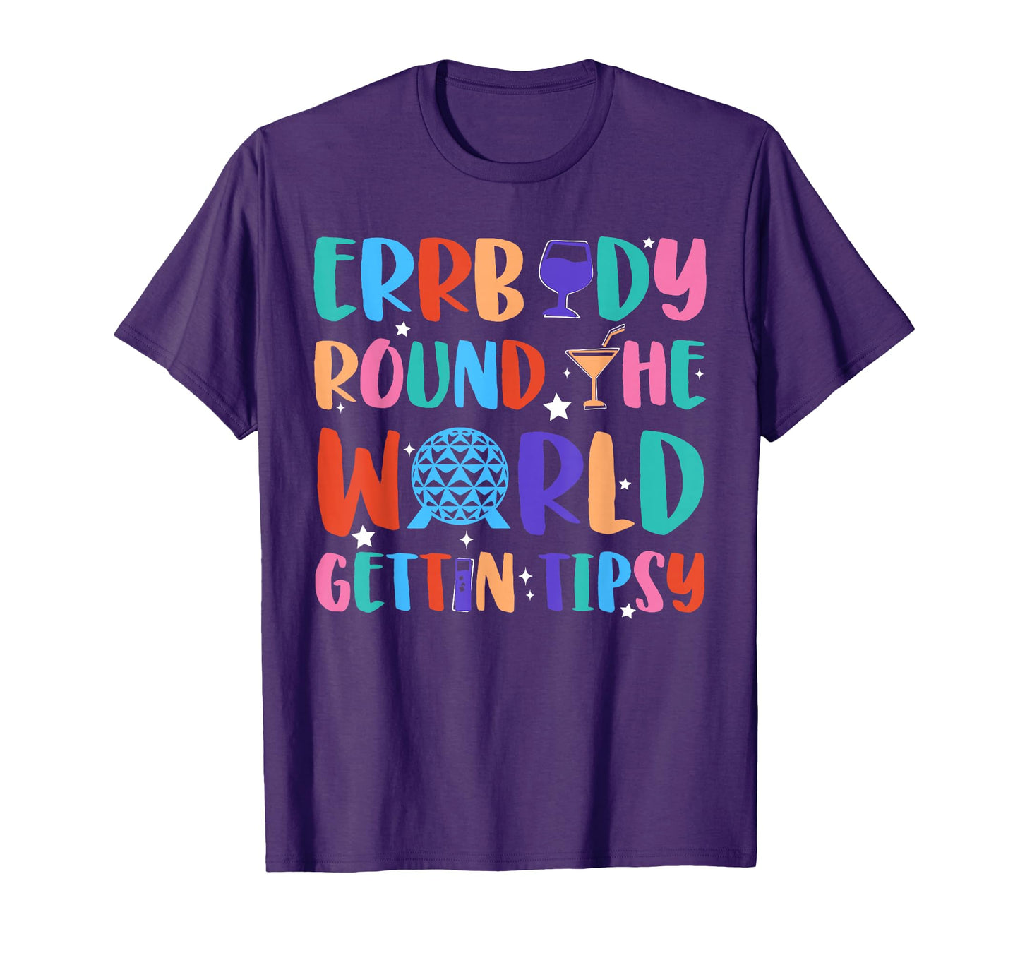 Errbody Round The World Gettin Tipsy Food and Wine Festival T-Shirt