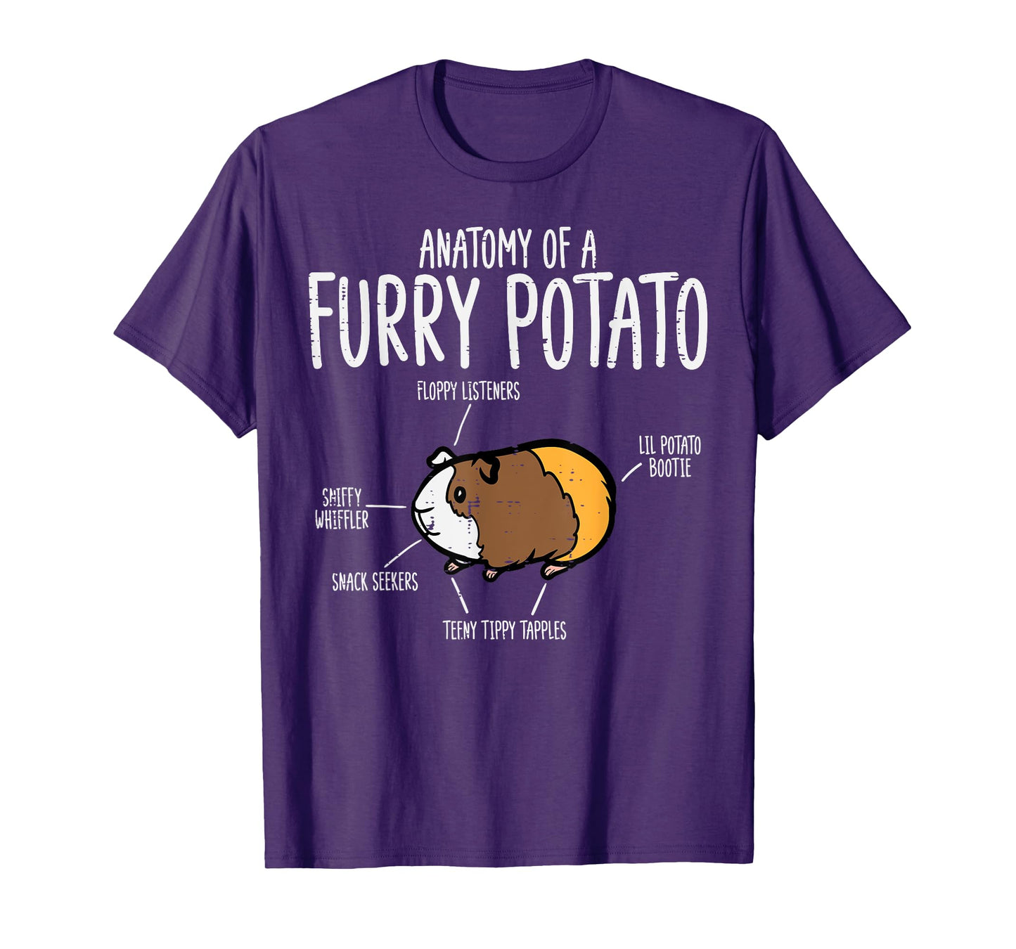 Guinea Pig Anatomy Of Furry Potato Funny Cavy Men Women Kids T-Shirt