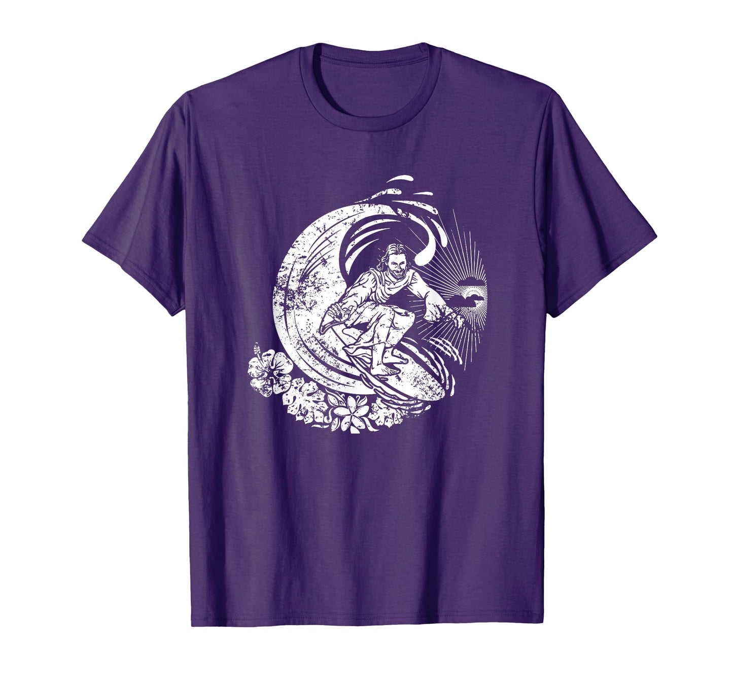 Surfing Jesus Vintage Distressed T-Shirt