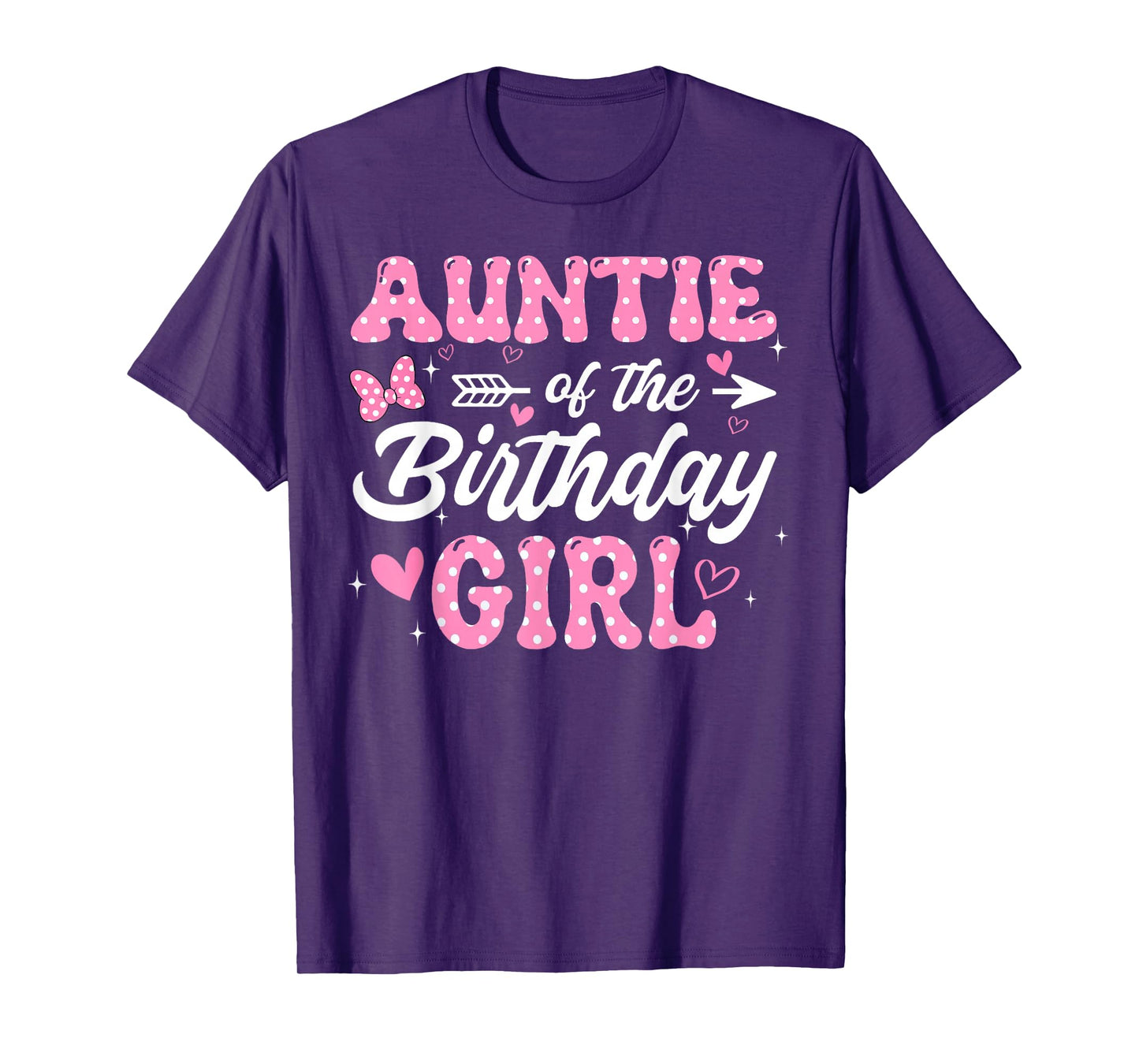 Auntie of The Birthday Pink Girl Matching Family T-Shirt