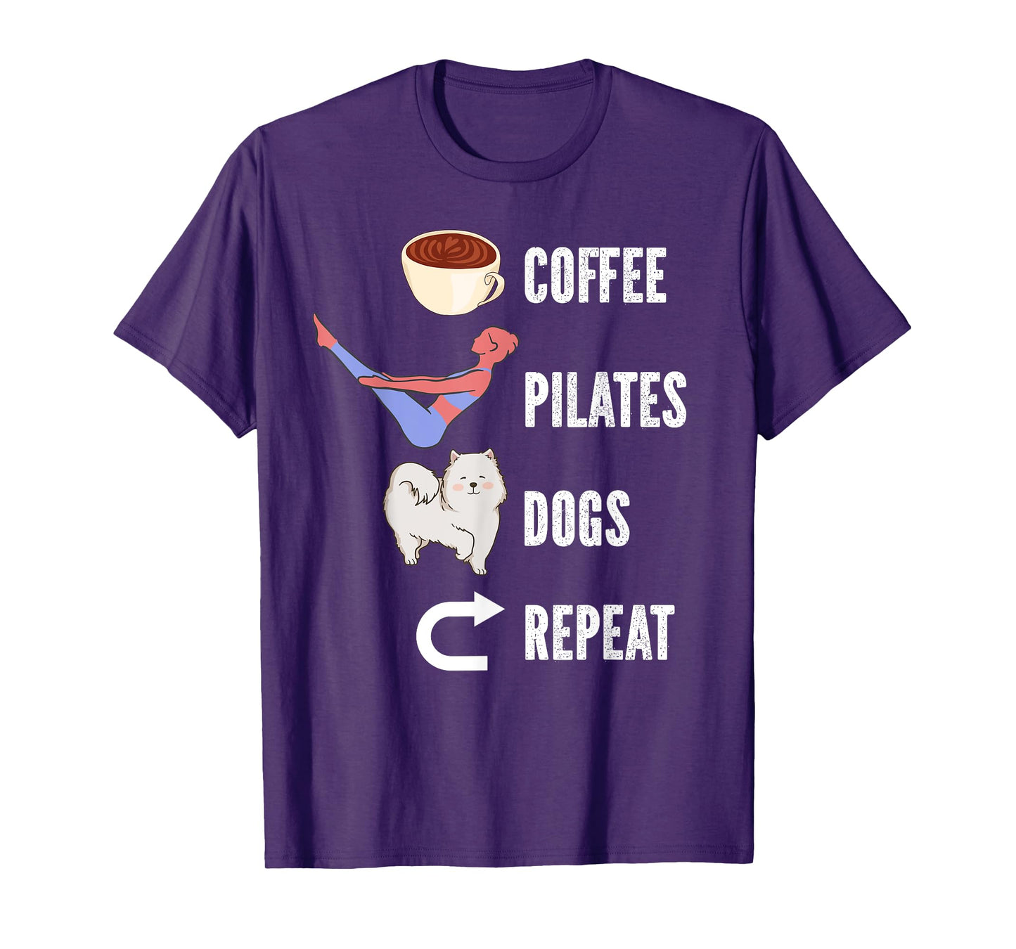 Coffee Pilates Dogs Repeat Design For Dog And Pilates Lovers T-Shirt for Men Women Girls Kids