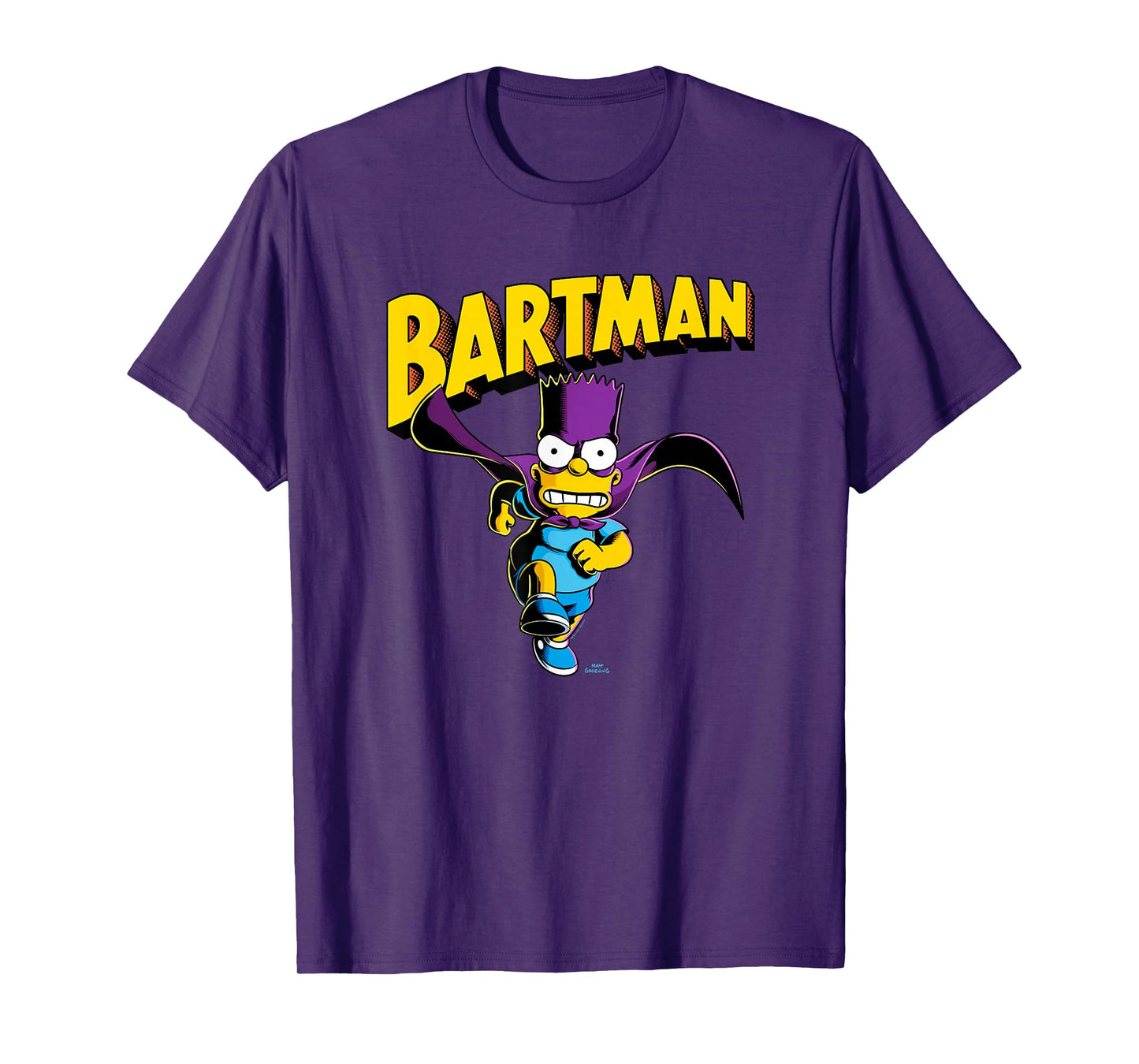The Simpsons Bart Simpson Bartman Running Super Hero Logo T-Shirt