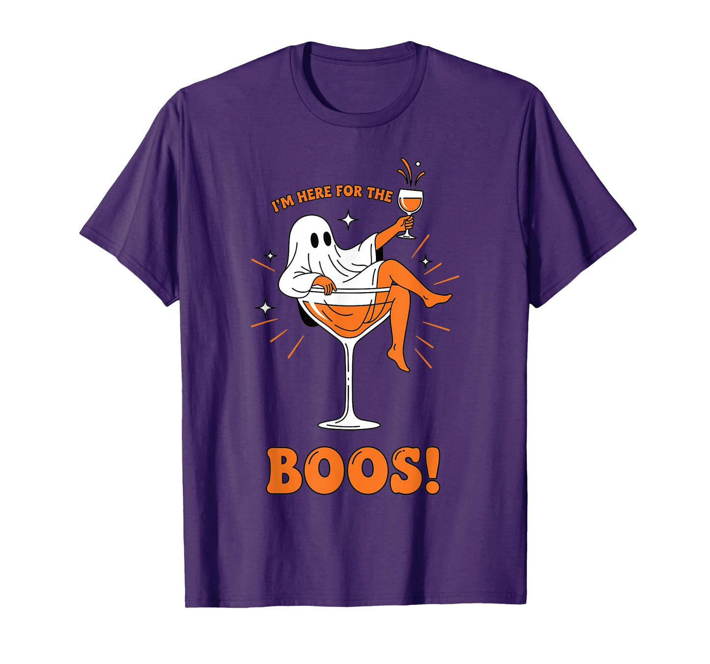 Funny Ghost Halloween Wine I’m Here for Boos T-Shirt