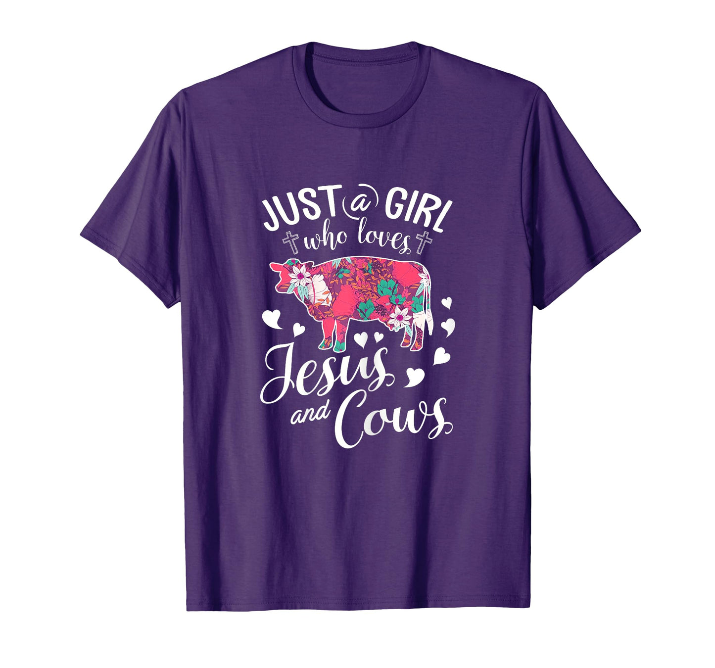 Just A Girl Who Loves Jesus And Cows T Shirt Farmer Lover T-Shirt