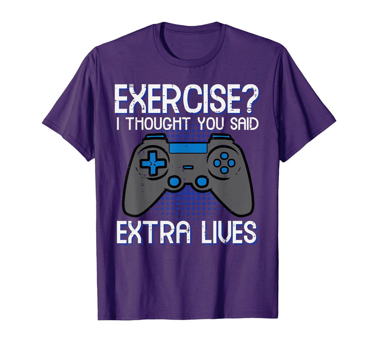 Gamer Exercise Thought Extra Lives Funny Gaming Men Boys Kid T-Shirt