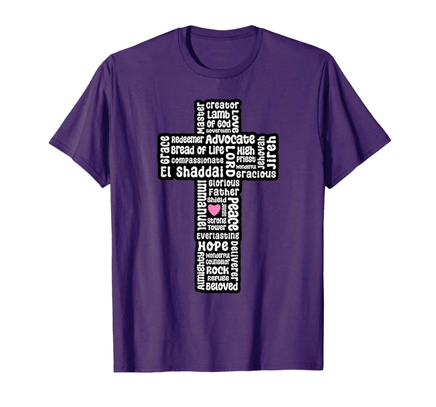 Funny Names of Jesus Cross - Christian Art T-Shirt