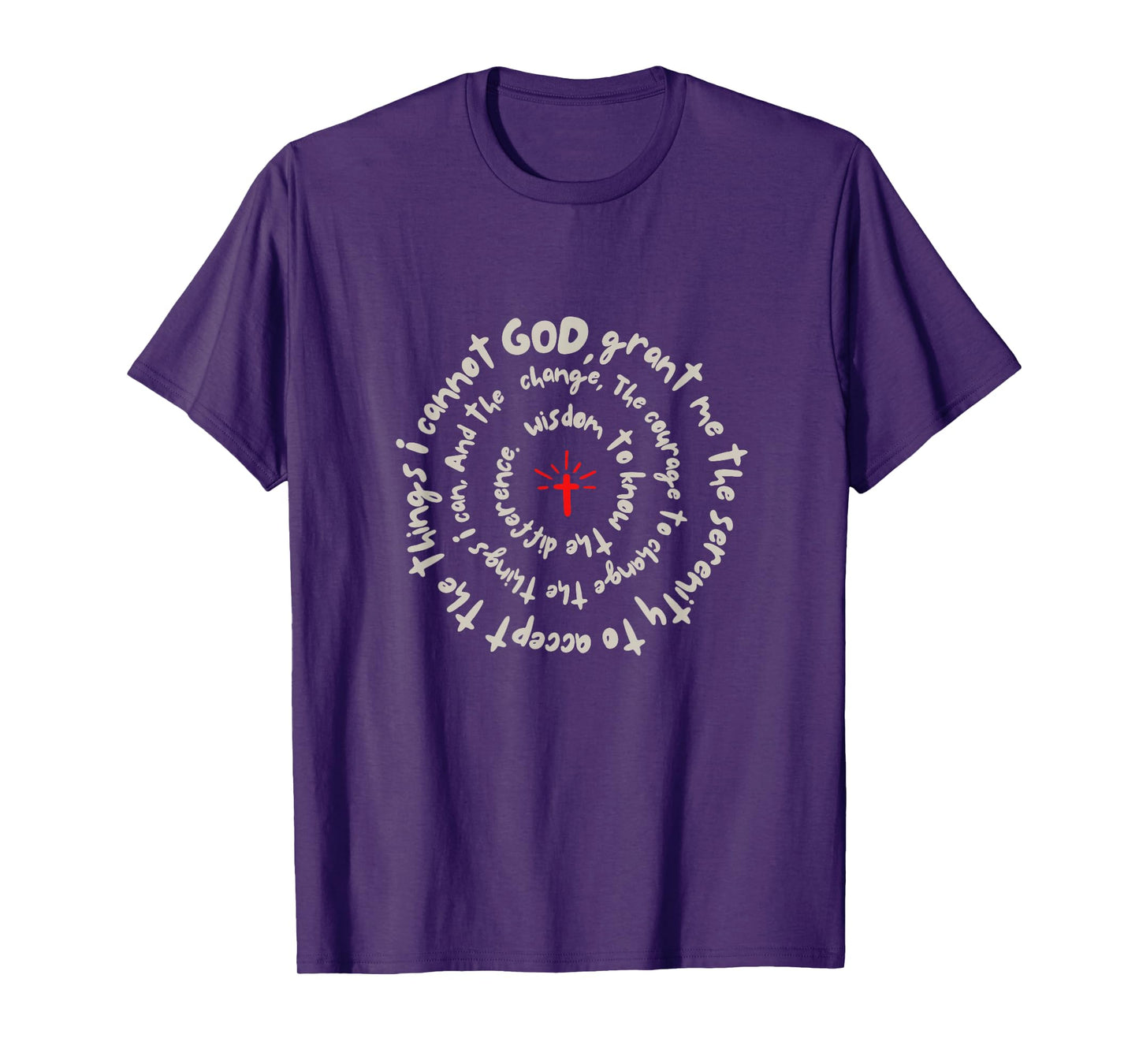 Serenity Prayer Spiral Inspirational Faith Courage Recovery T-Shirt