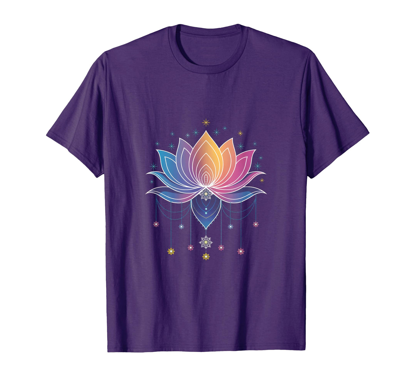 Bohemian Rainbow Lotus Flower Yoga Lotus flower T-Shirt