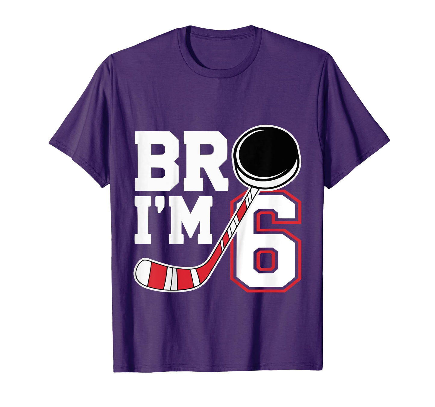 Kids Six Years Old tee 6th Birthday Hockey Player Birthday T-Shirt