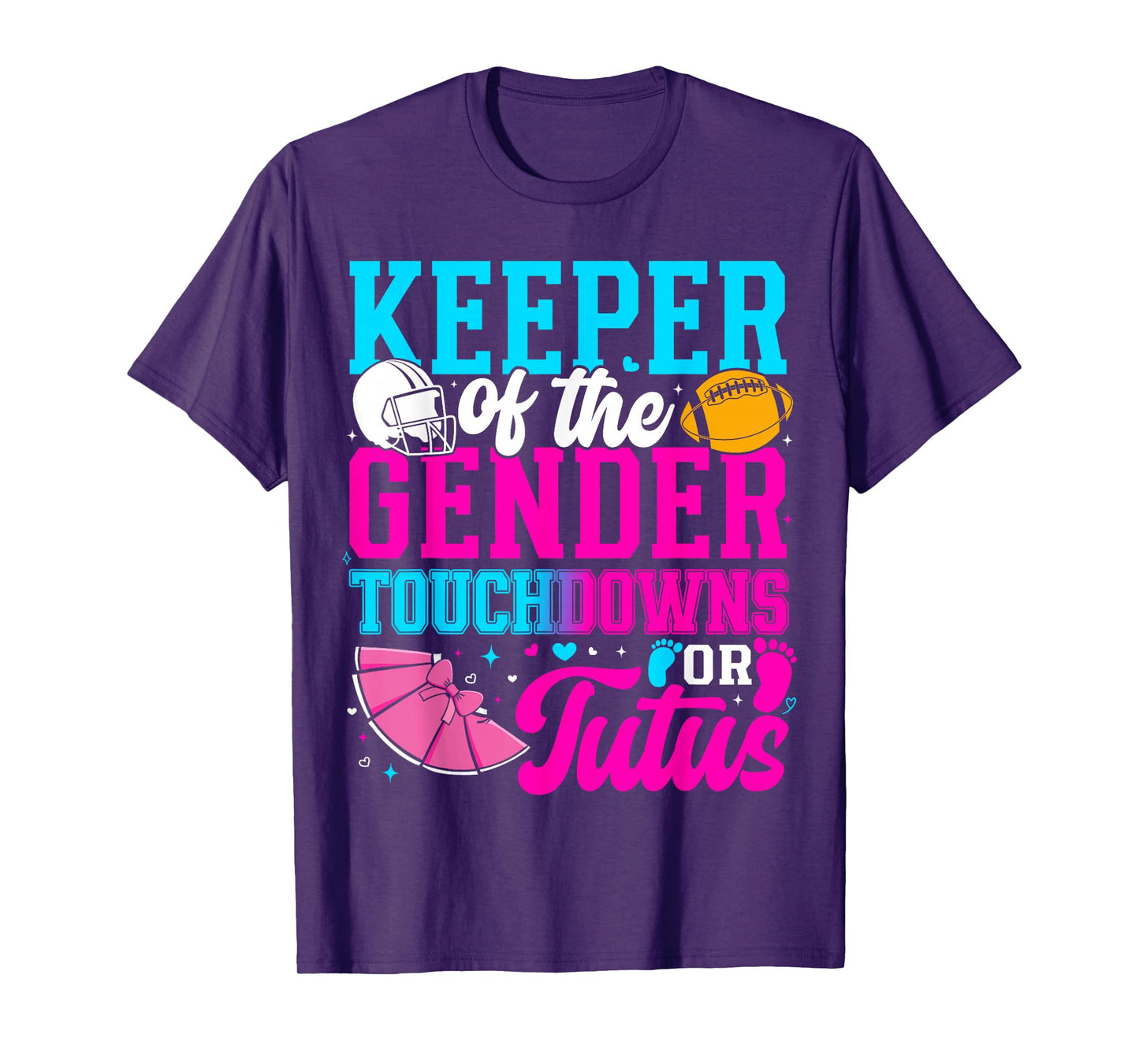 Touchdown or Tutus Funny Keeper of Gender Baby Reveal Party T-Shirt