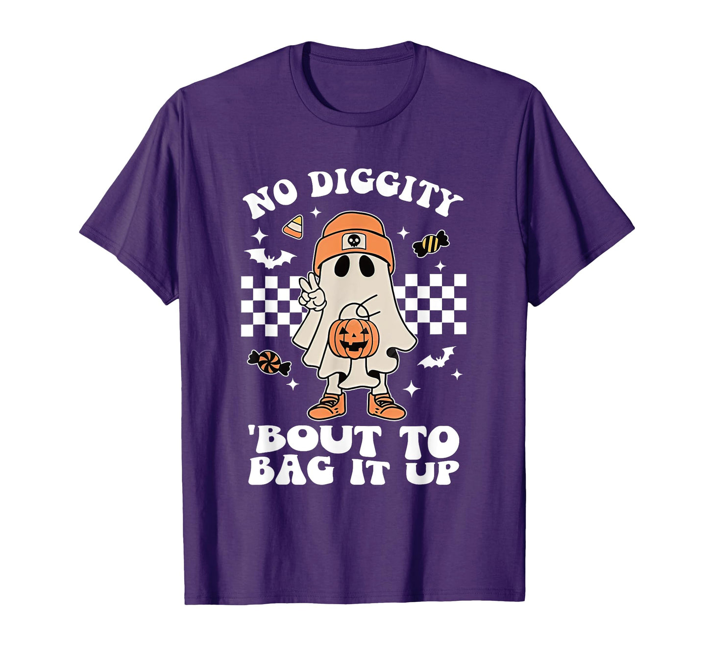No Diggity Bout To Bag It Up Halloween Spooky Ghost Costume T-Shirt