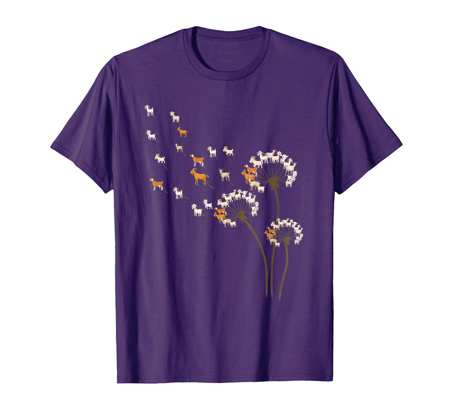 Animal Lover Gifts Goat Dandelion Flower For Men Women T-Shirt