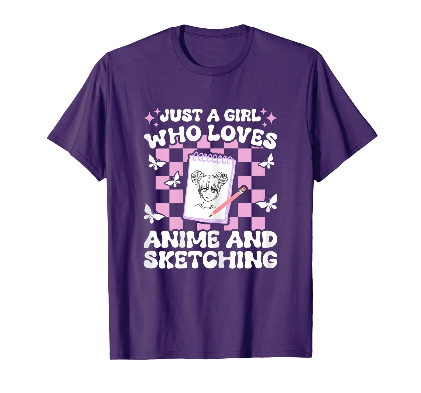 Just A Girl Who Loves Anime And Sketching Kids Girls Anime T-Shirt